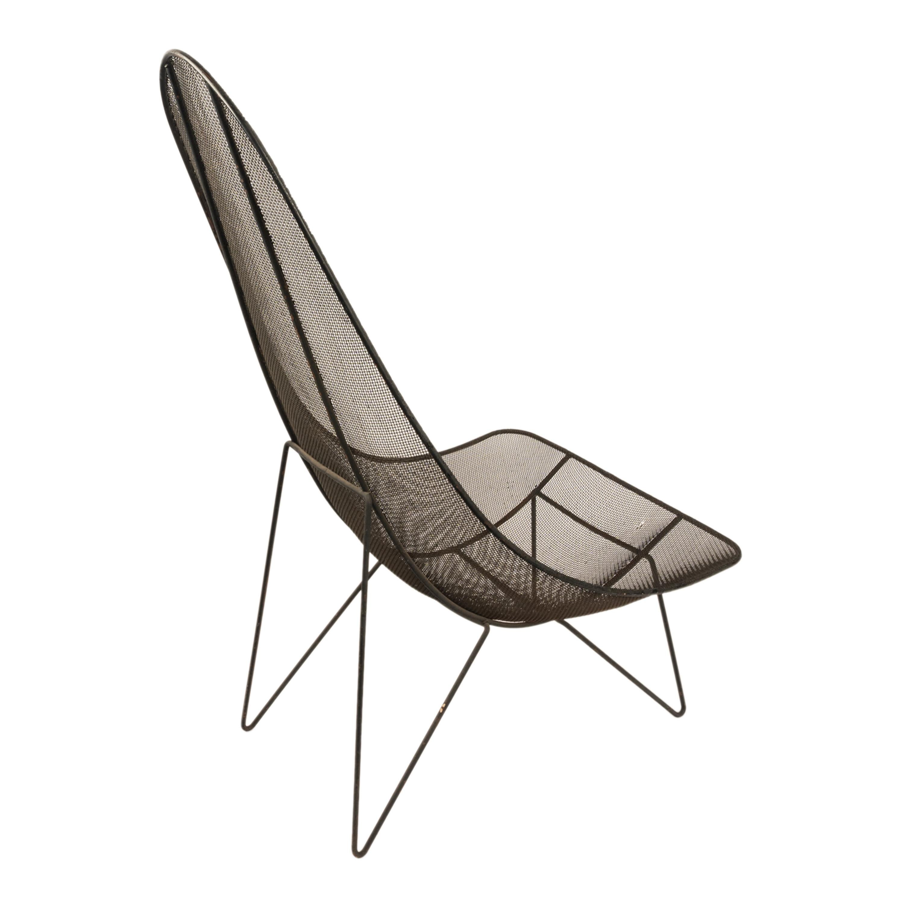Amerikanischer Lounge-/Terrassenstuhl „Scoop“ aus Eisengeflecht, Mid-Century Modern, Sol Bloom, 1950 im Angebot 1