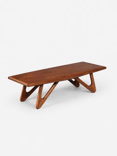Mid-Century Modern “American Leisure” Walnut Coffee Table / Bench by Kroehler