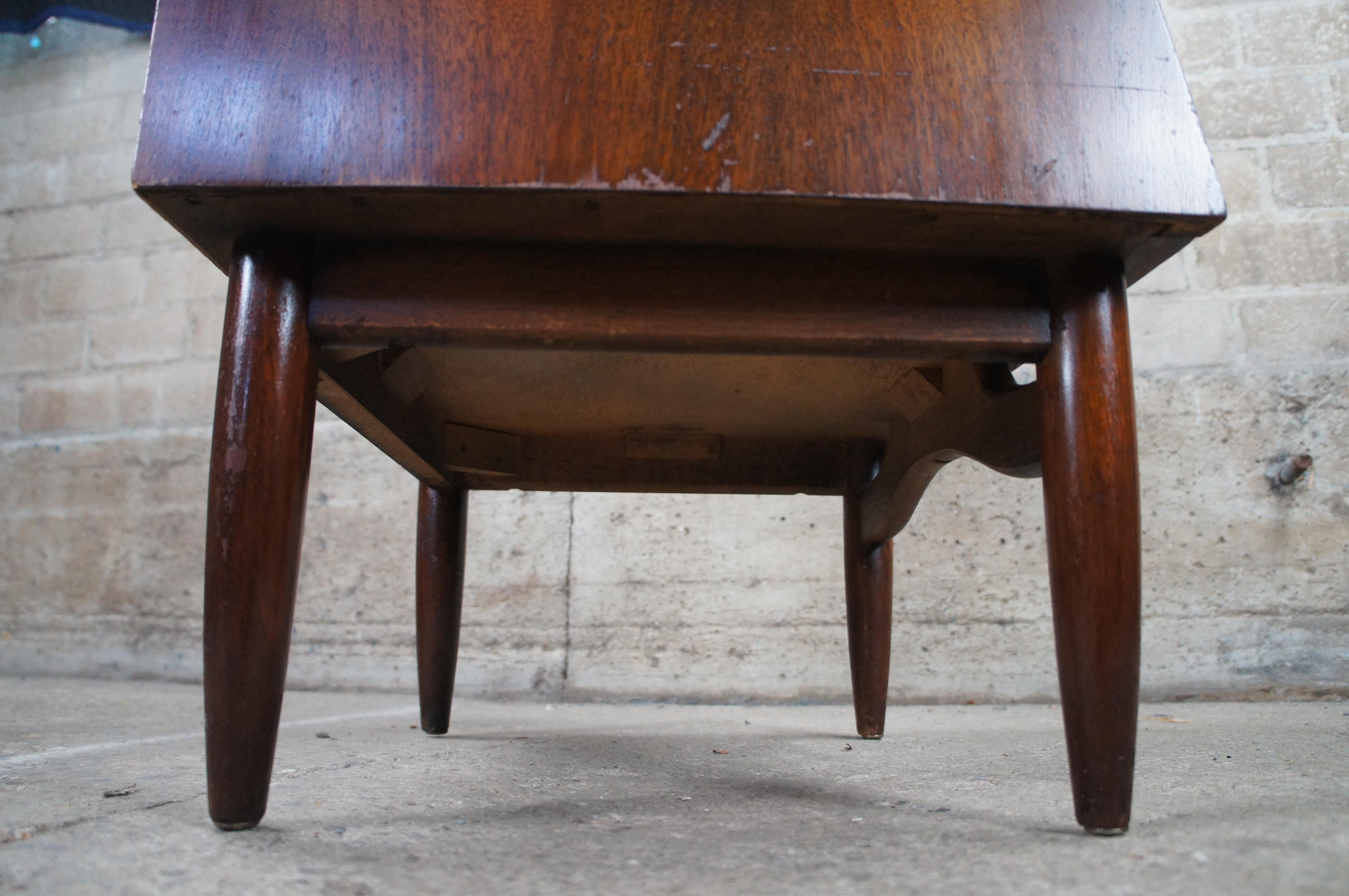 Mid Century Modern American Martinsville Walnut Drop Front Nightstand Nite Table 7