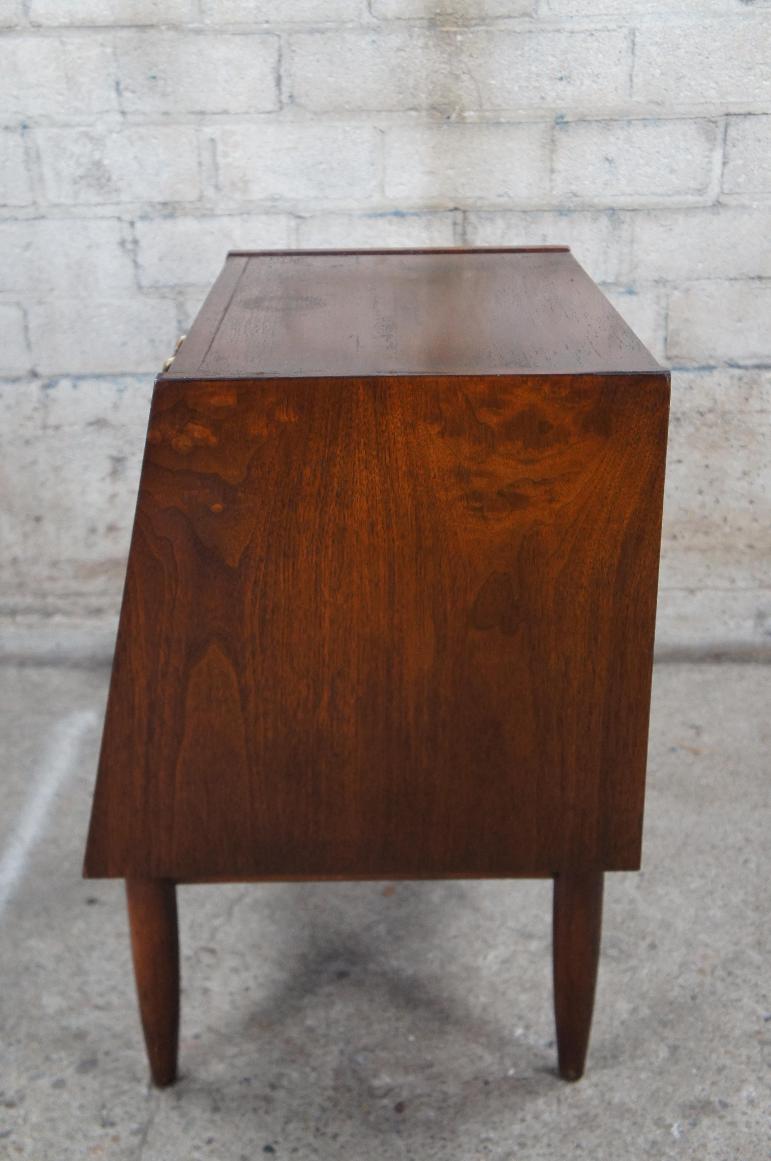 Mid Century Modern American Martinsville Walnut Drop Front Nightstand Nite Table 4