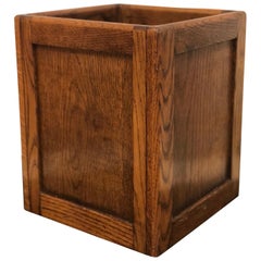 Vintage Mid-Century Modern American Oak Waste Paper Basket