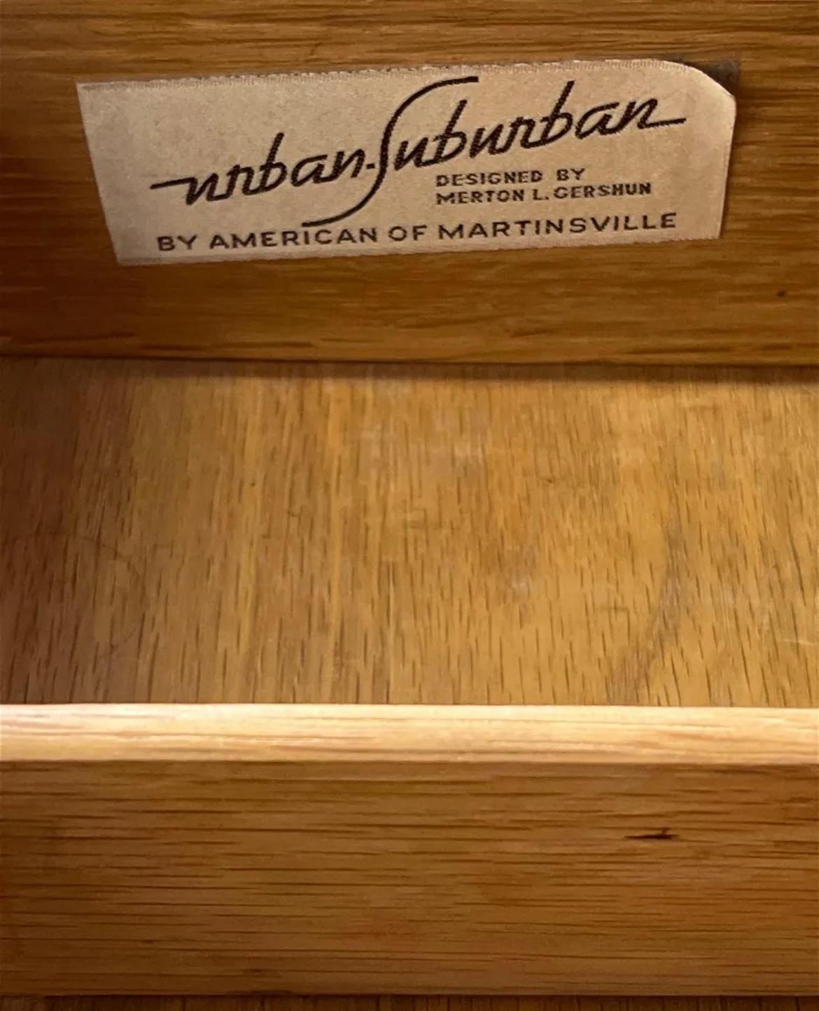 Mid-20th Century Mid-Century Modern American of Martinsville 5 Drawer Tall Dresser Blonde Maple For Sale