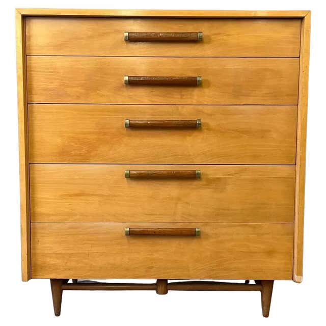 Unique MidCentury Modern American Maple 6 Drawer Dresser Credenza by