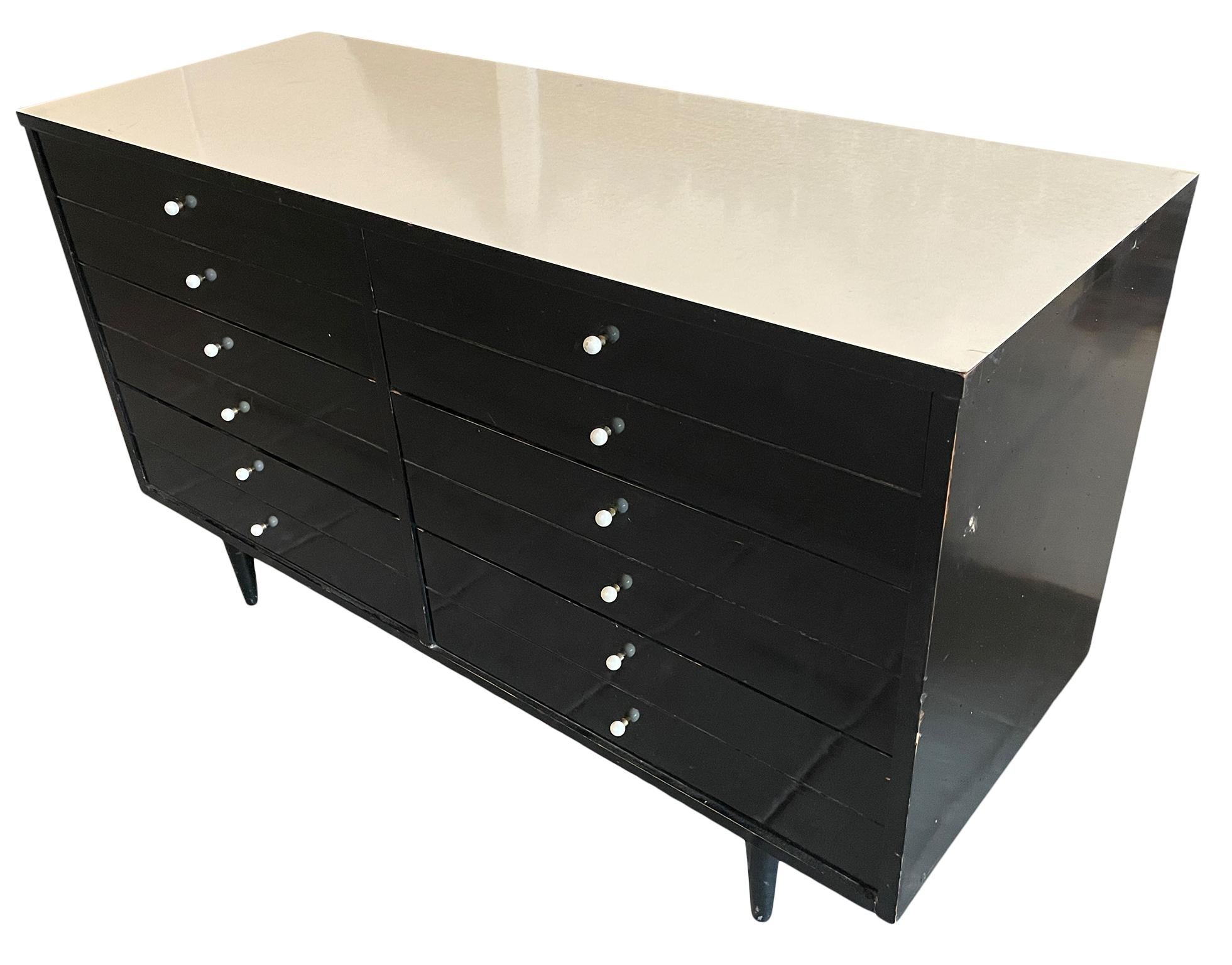 black modern 6 drawer dresser