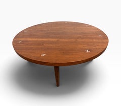 Mid-Century Modern American of Martinsville "Accord" Round Walnut Coffee Table