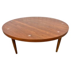 Mid-Century Modern American of Martinsville "Accord" Round Walnut Coffee Table