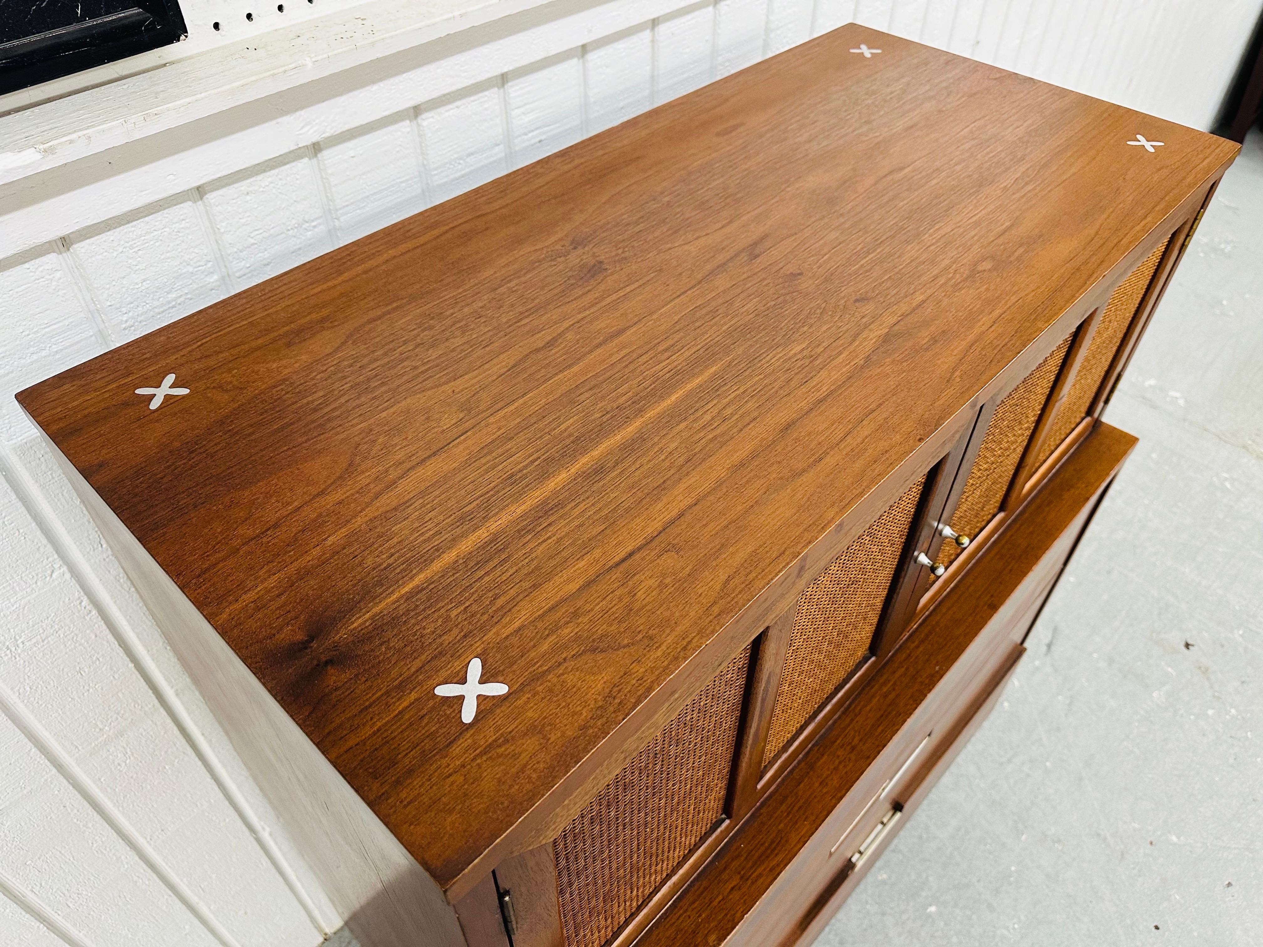 20th Century Mid-Century Modern American of Martinsville Accord Walnut High Chest