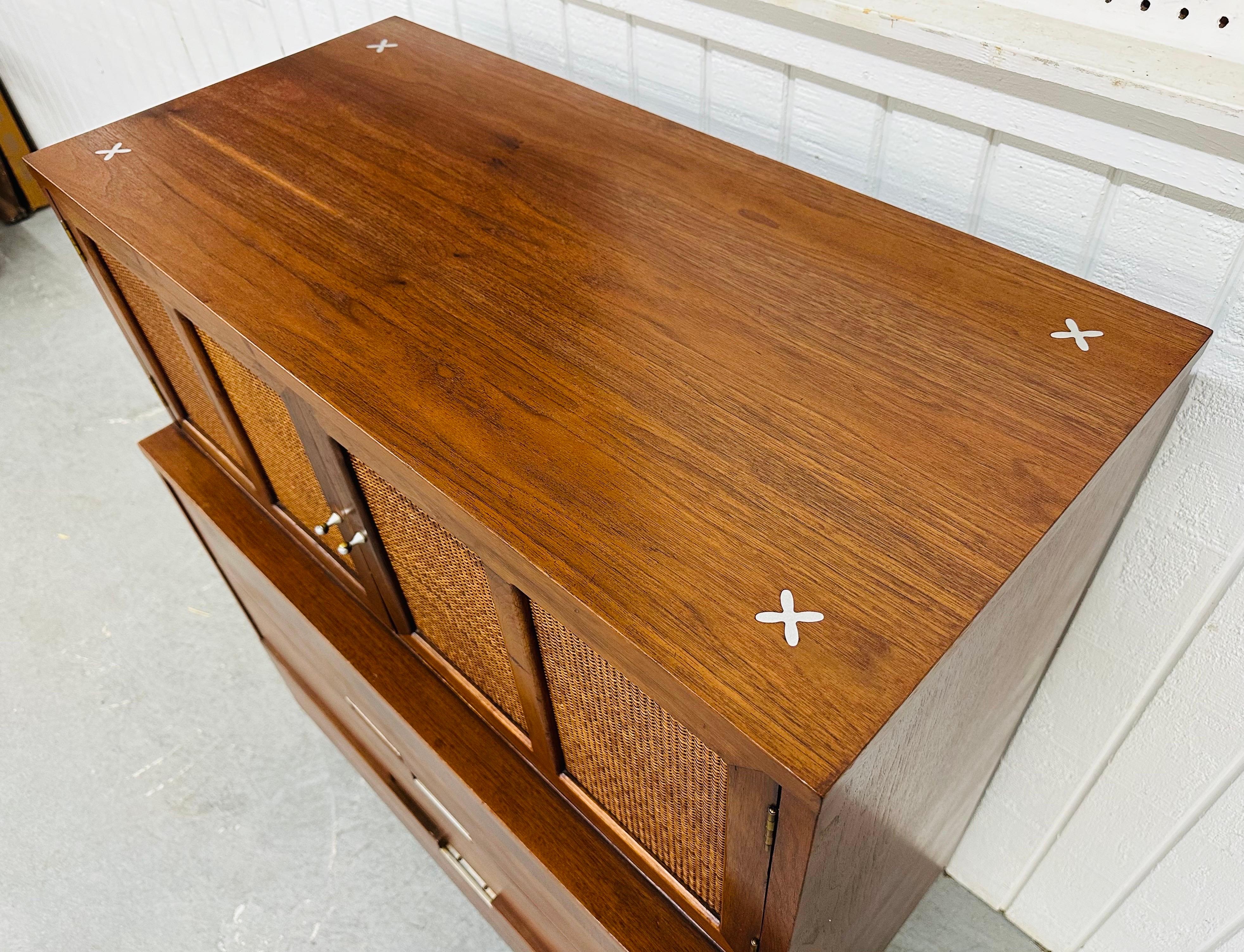 Mid-Century Modern American of Martinsville Accord Walnut High Chest 1