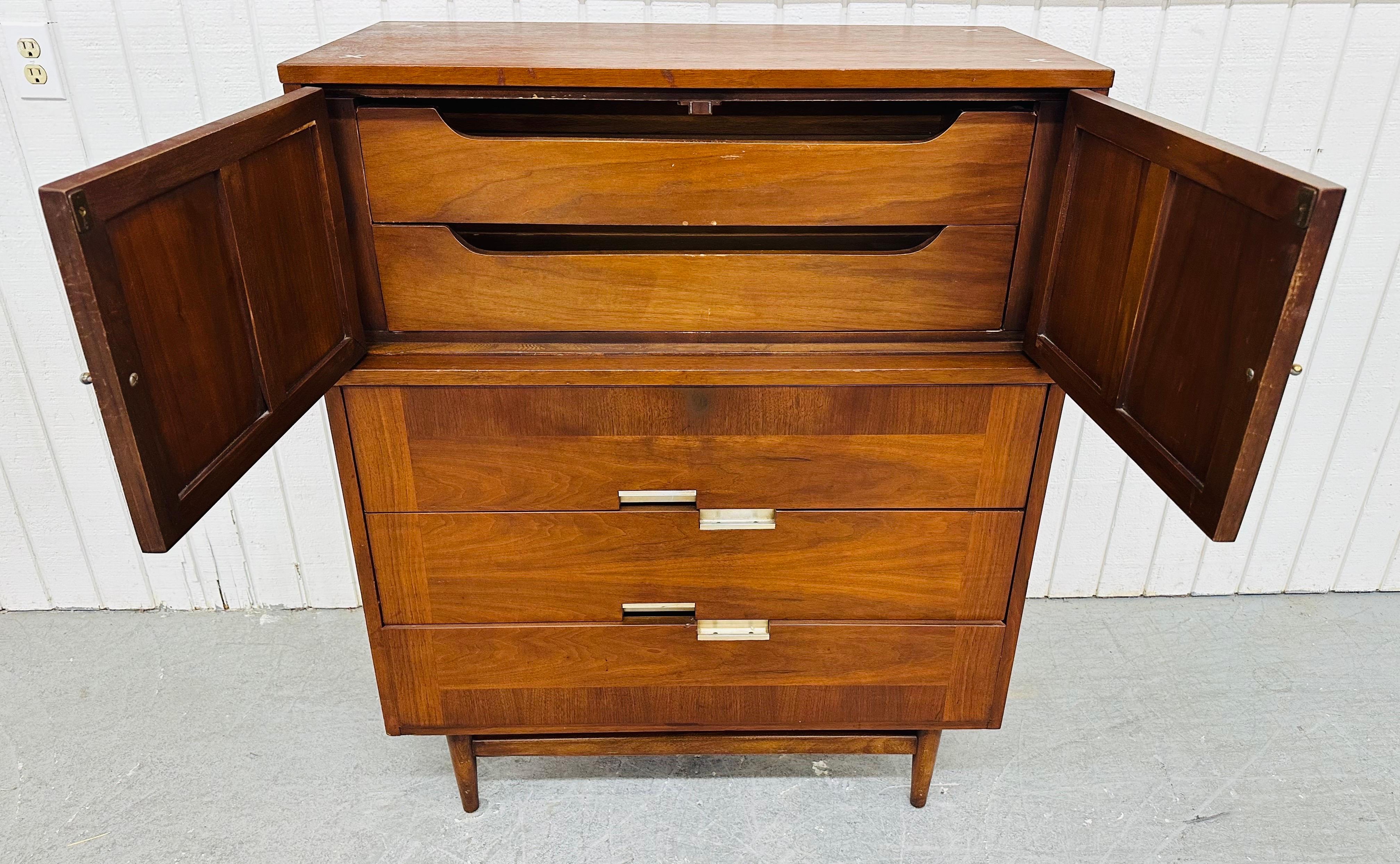 Mid-Century Modern American of Martinsville Accord Walnut High Chest 2
