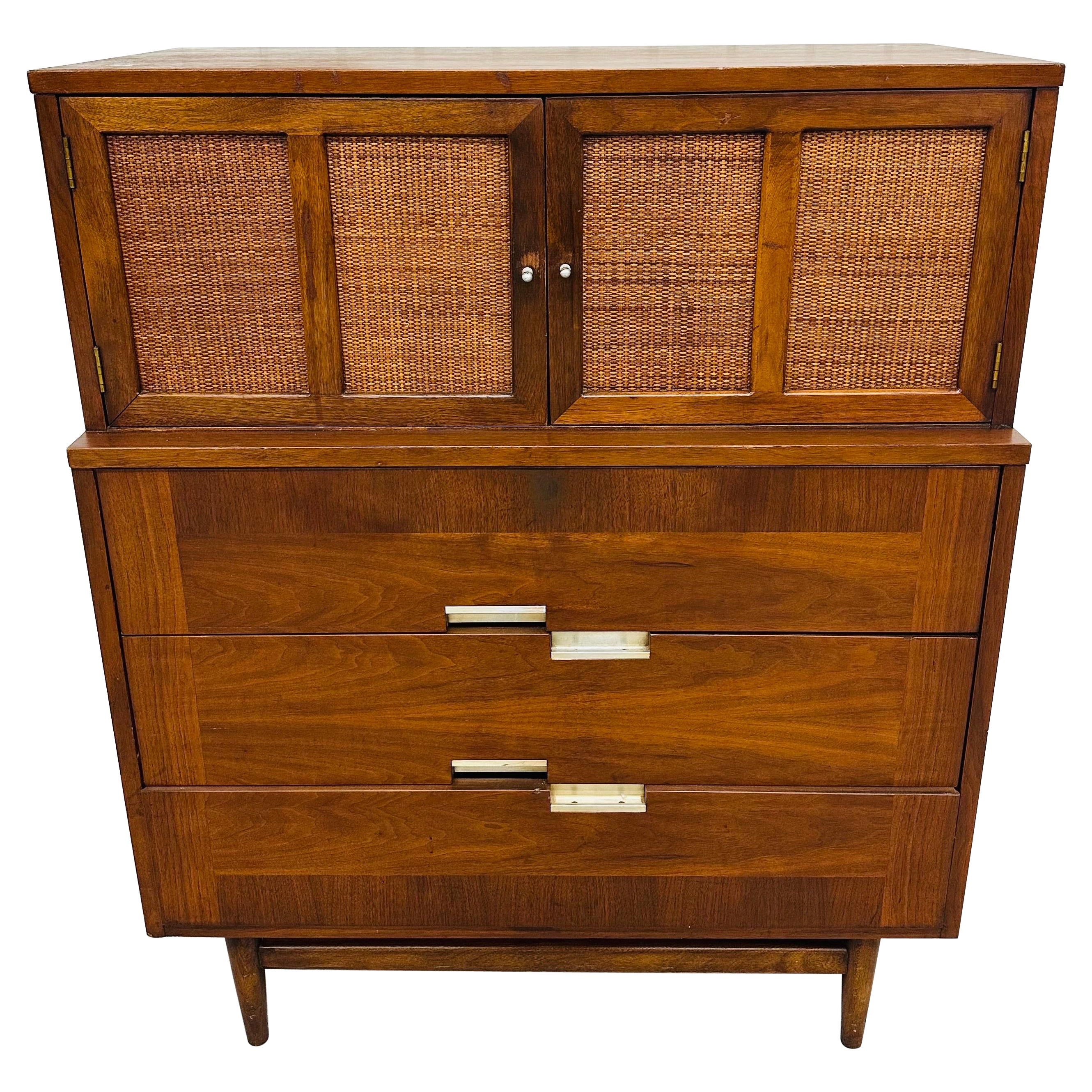 Mid-Century Modern American of Martinsville Accord Walnut High Chest