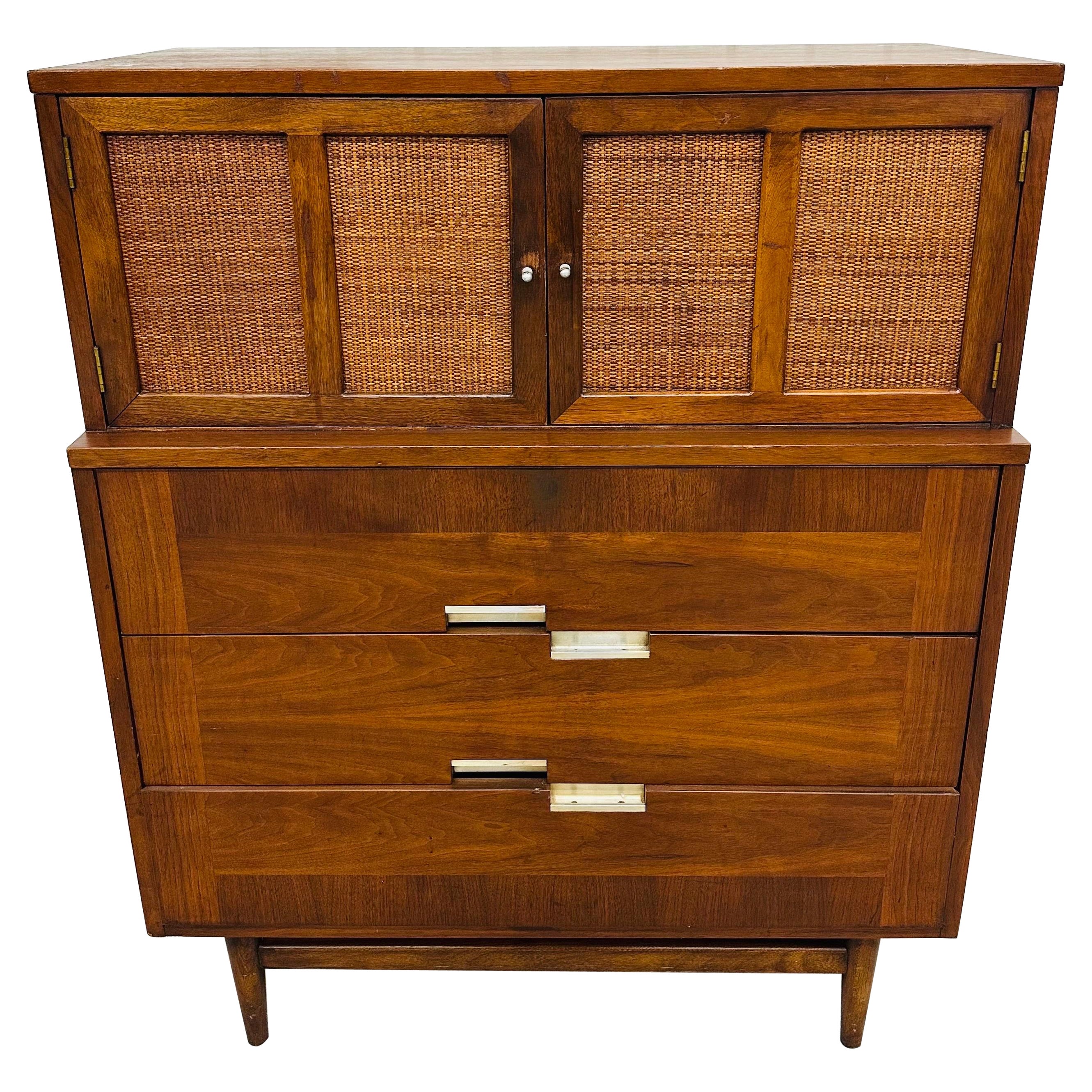 Mid-Century Modern American of Martinsville Accord Walnut High Chest