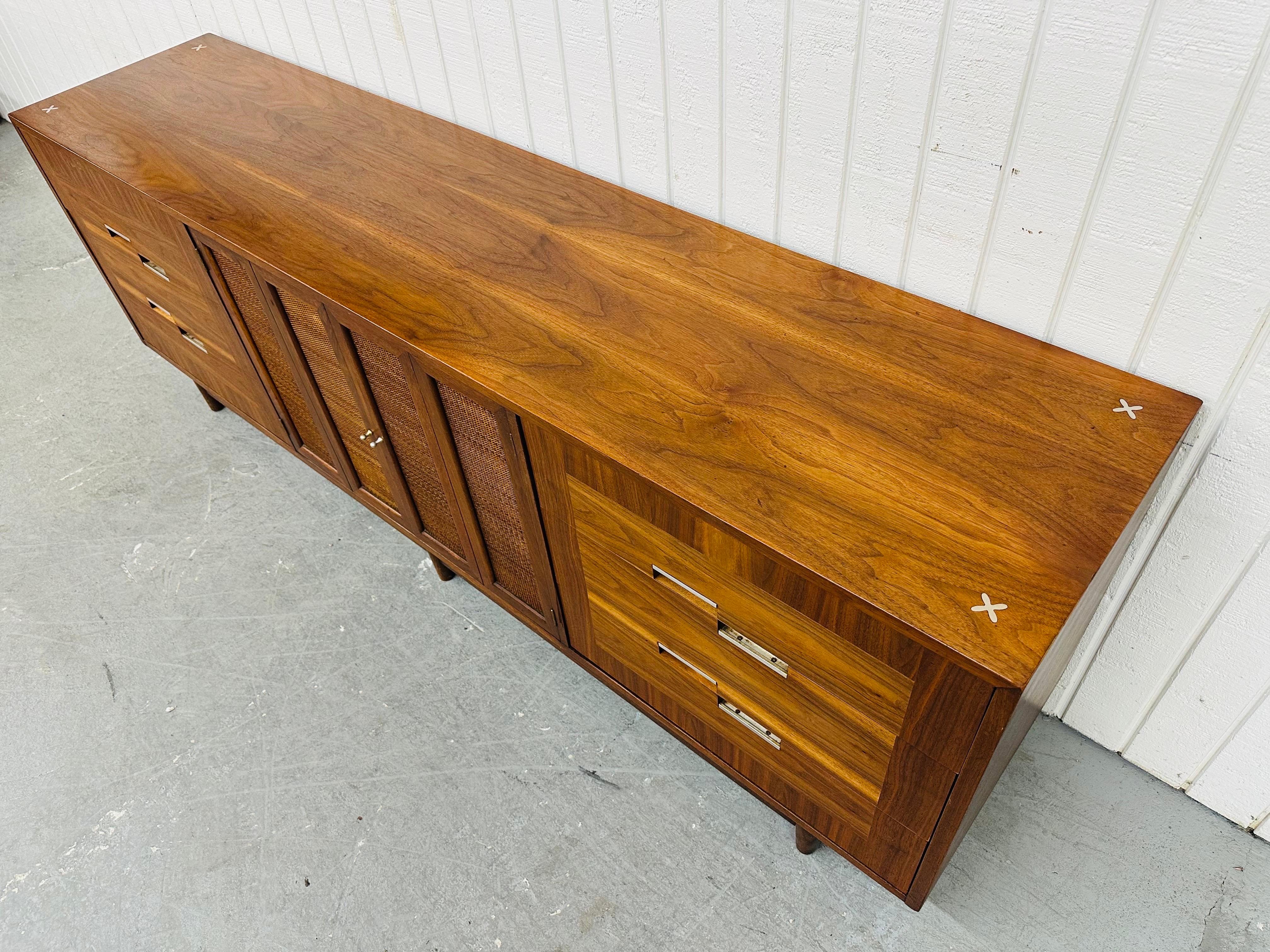 20th Century Mid-Century Modern American of Martinsville Accord Walnut Sideboard