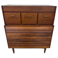 Mid-Century Modern American of Martinsville Dania Walnut High Chest
