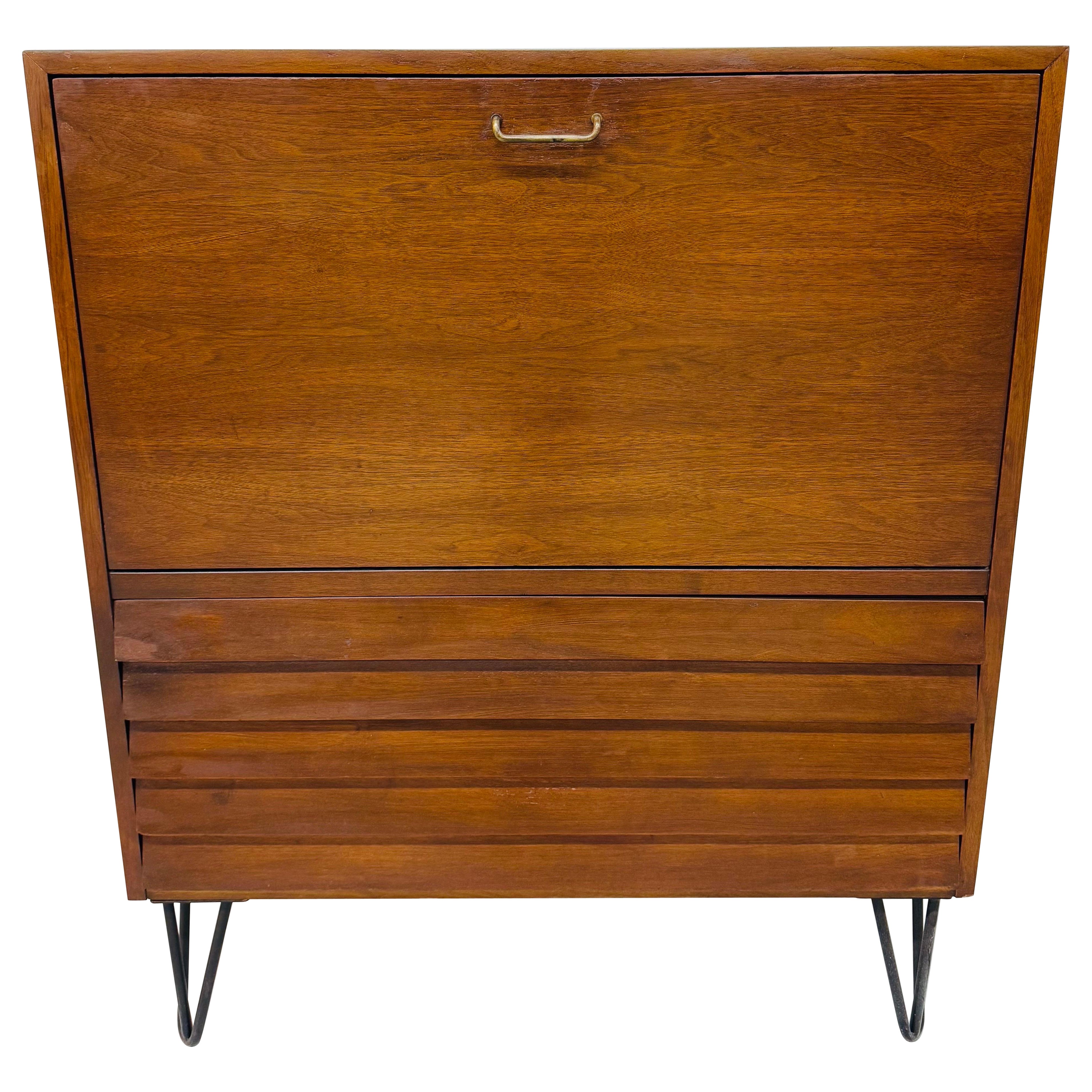 Mid-Century Modern American of Martinsville Dania Walnut Storage Cabinet