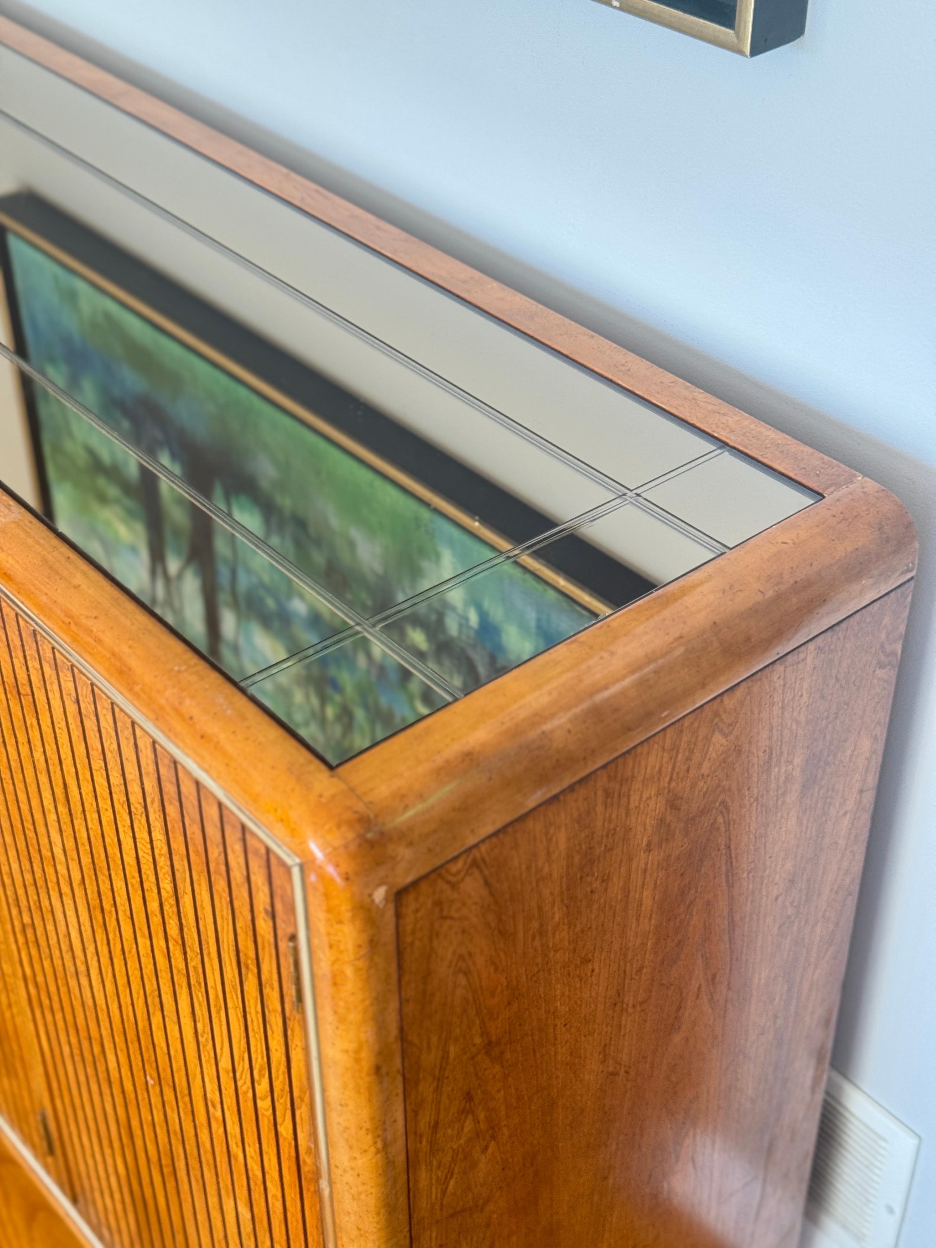 Wood Mid-Century Modern American of Martinsville Server with Mirrored Top