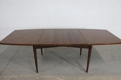 Mid-Century Modern American of Martinsville Surfboard Walnut Dining Table W 3 E