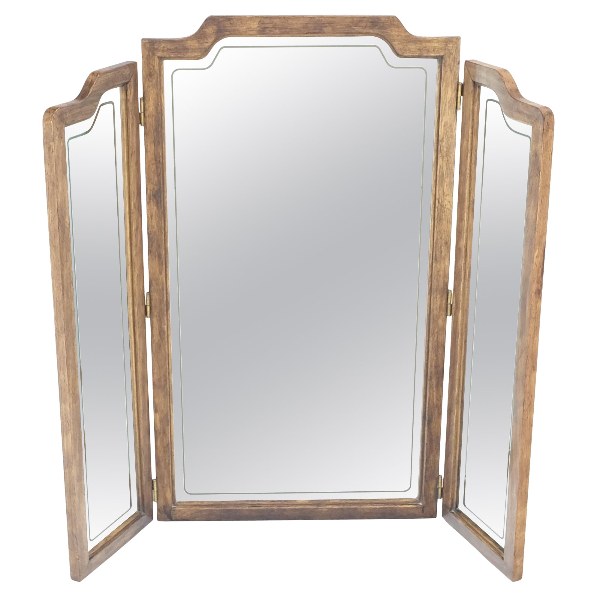 Mid Century Modern American of Martinsville Triptych Dresser Wall Mirror MINT