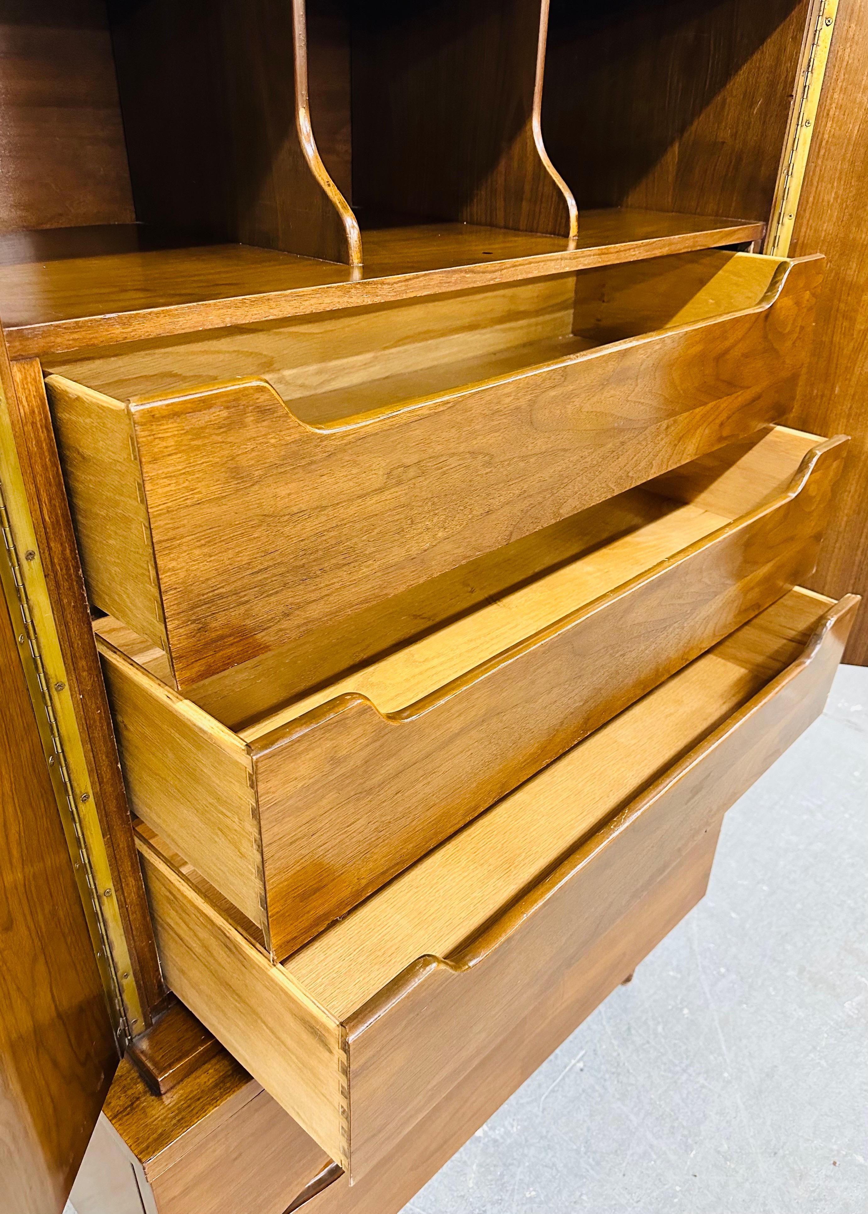 Mid-Century Modern American of Martinsville Walnut Armoire 1