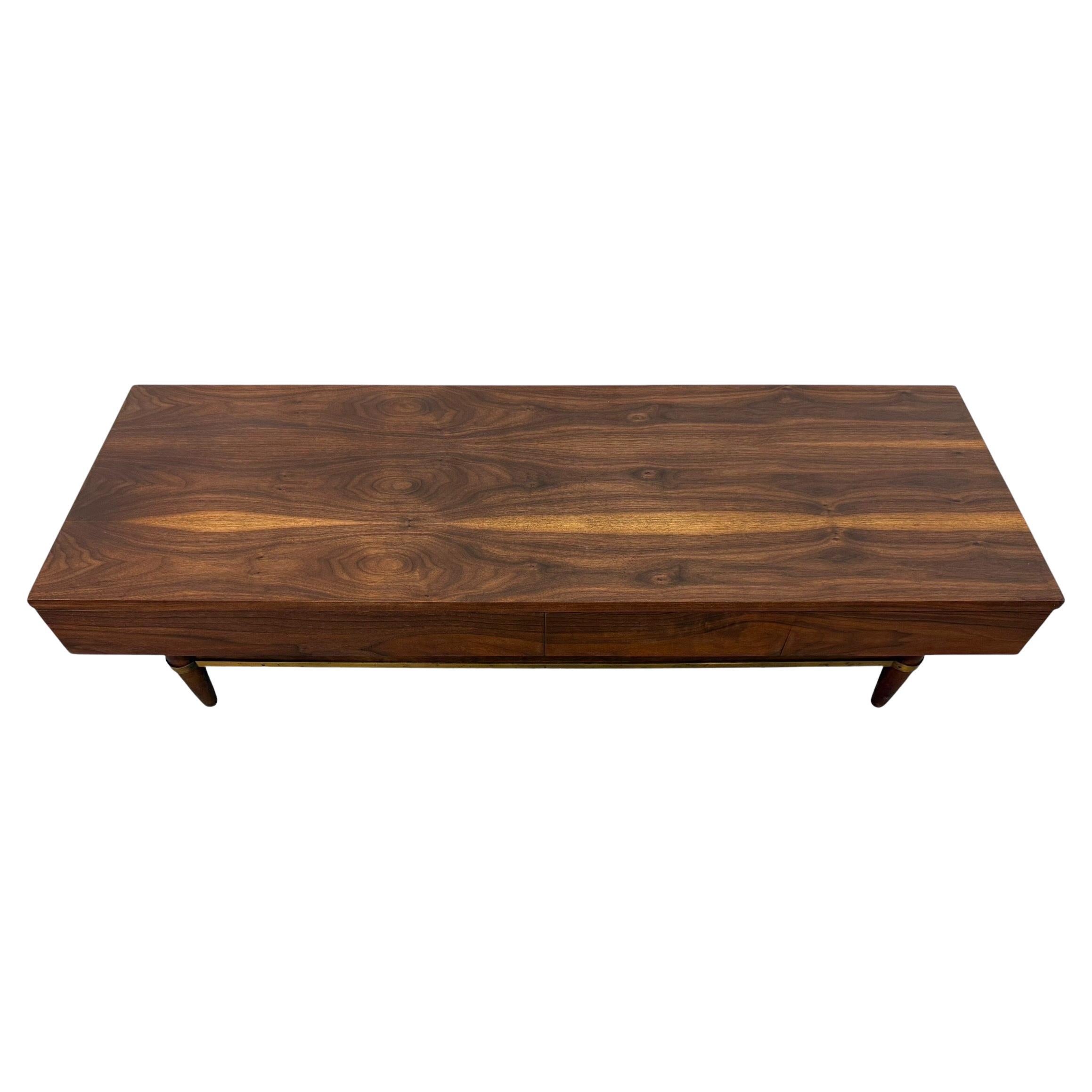Mid-Century Modern American of Martinsville Walnut Coffee Table - Refinished!