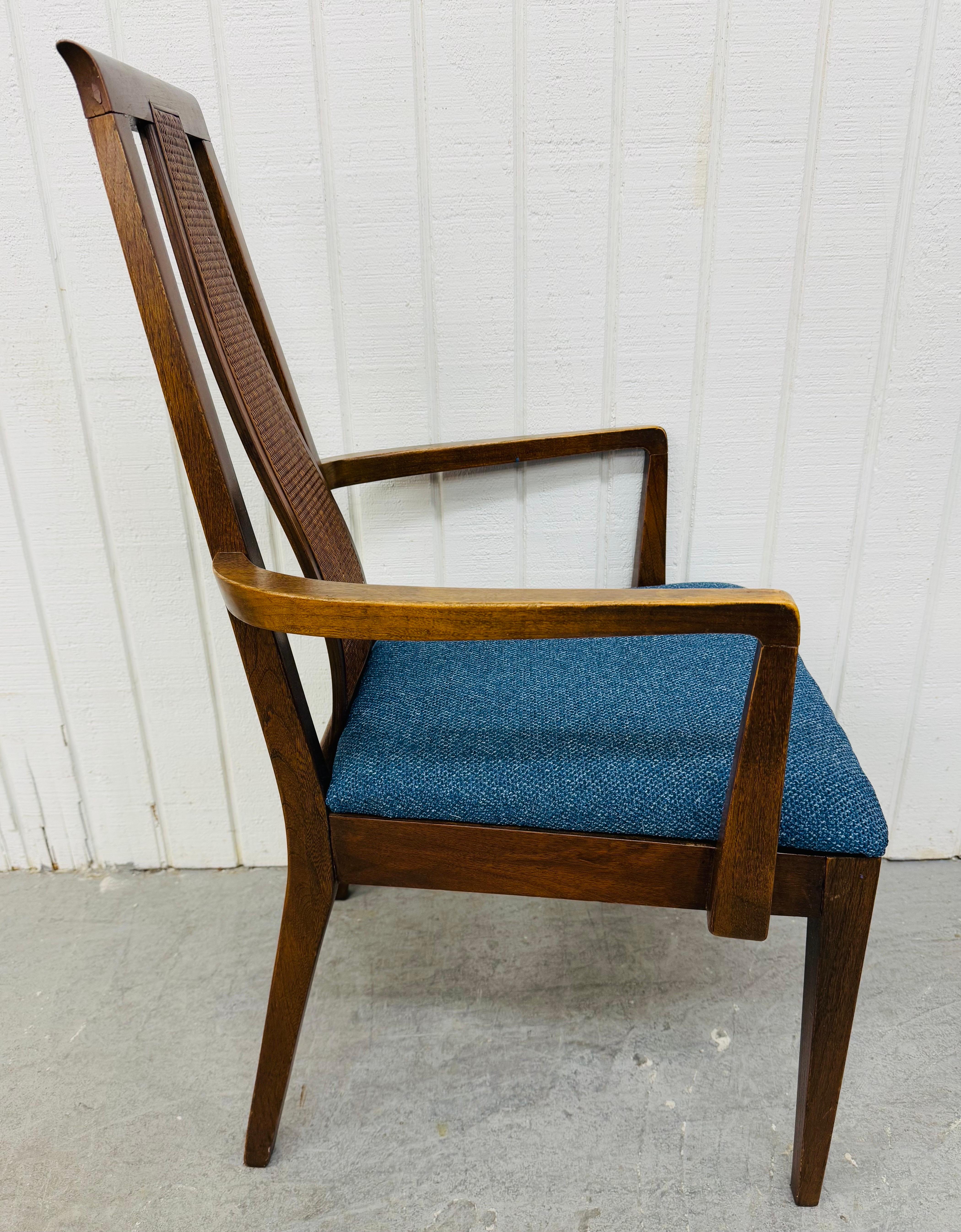 Upholstery Mid-Century Modern American of Martinsville Walnut Dining Chairs - Set of 6 For Sale