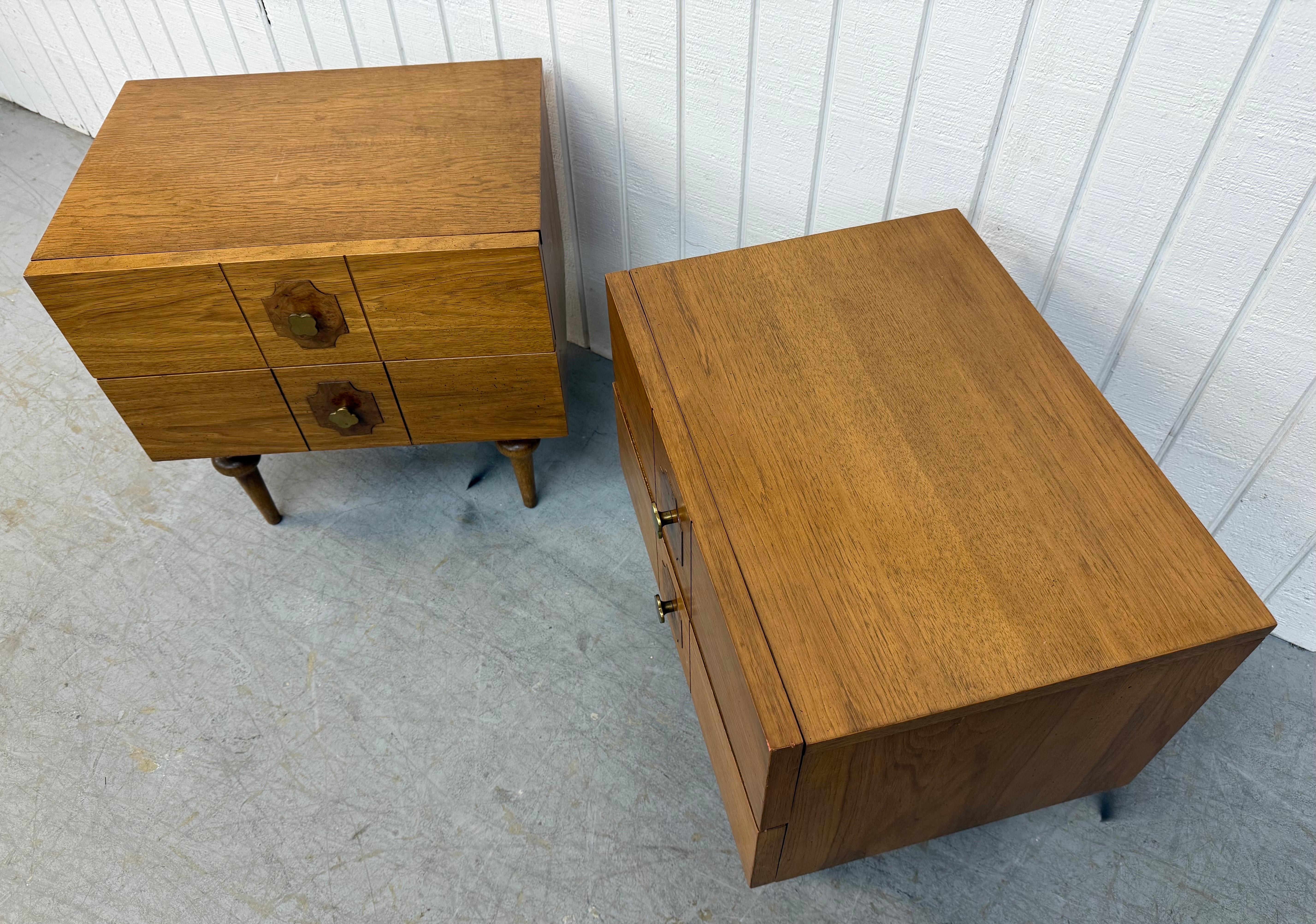 Mid-Century Modern American of Martinsville Walnut Nightstands - Set of 2 1
