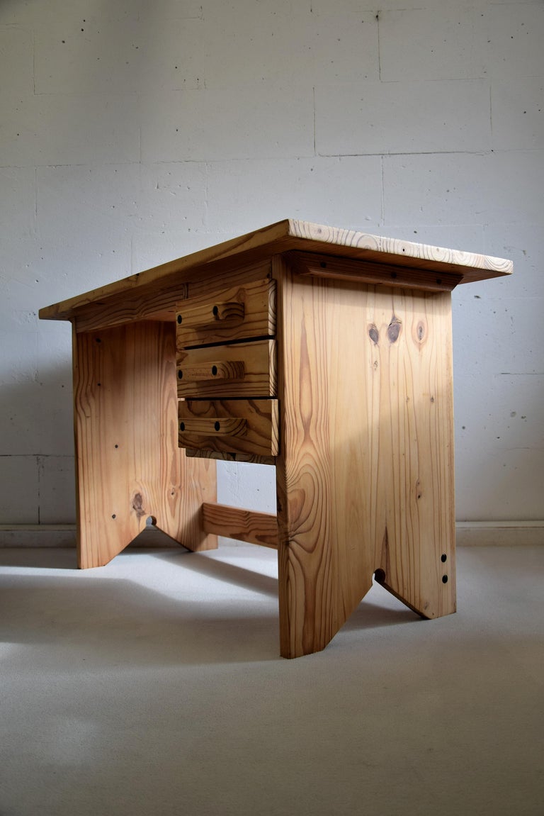 MidCentury Modern Pine Desk at 1stDibs