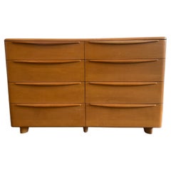 Mid-Century Modern American Sculpted Low 8 Drawer Dresser Solid Maple