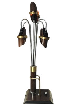 The Moderns Modern Americain Six Branch Chrome & Brass Sculptural Table Lampes de table