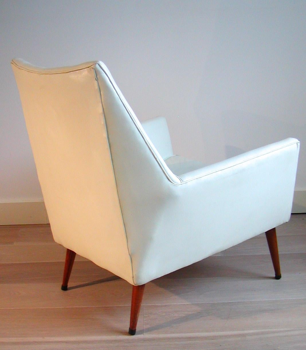 White Mid-Century Modern American 'Squirm' Lounge Chair by Paul McCobb For Sale 1