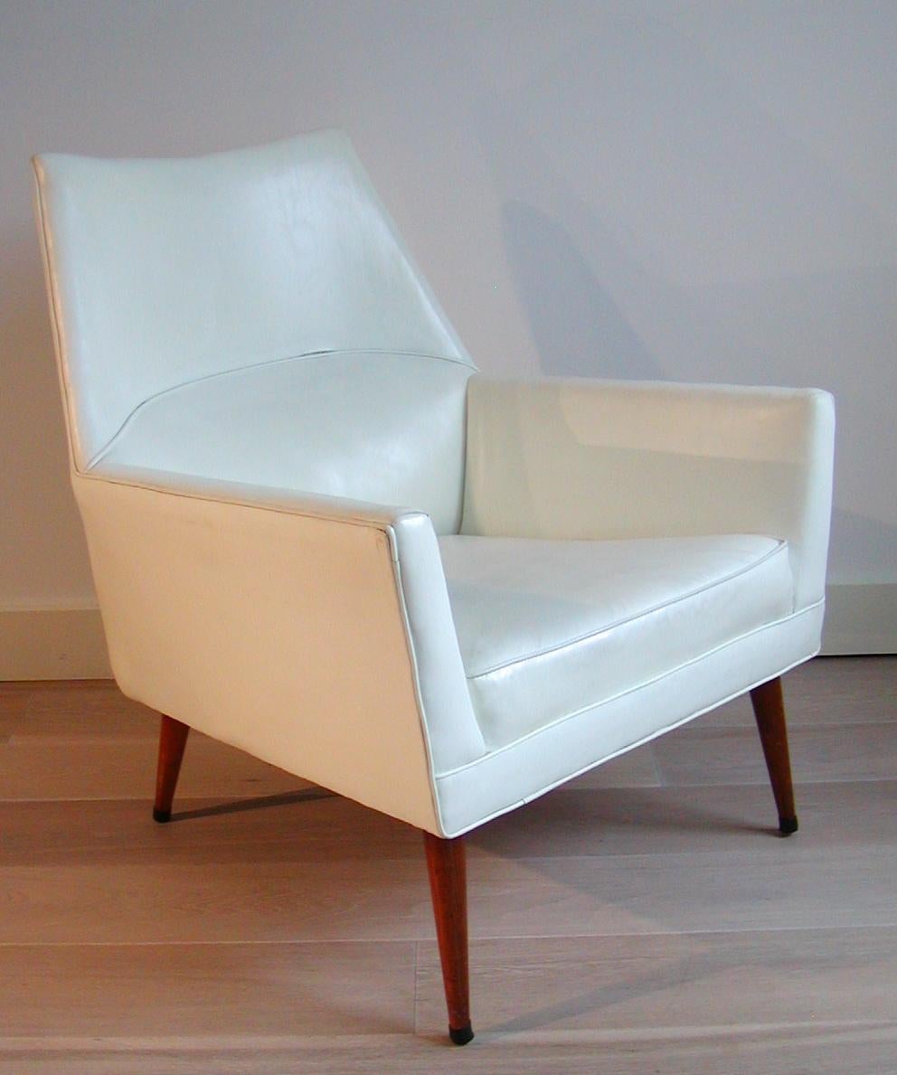 White Mid-Century Modern American 'Squirm' Lounge Chair by Paul McCobb For Sale 3