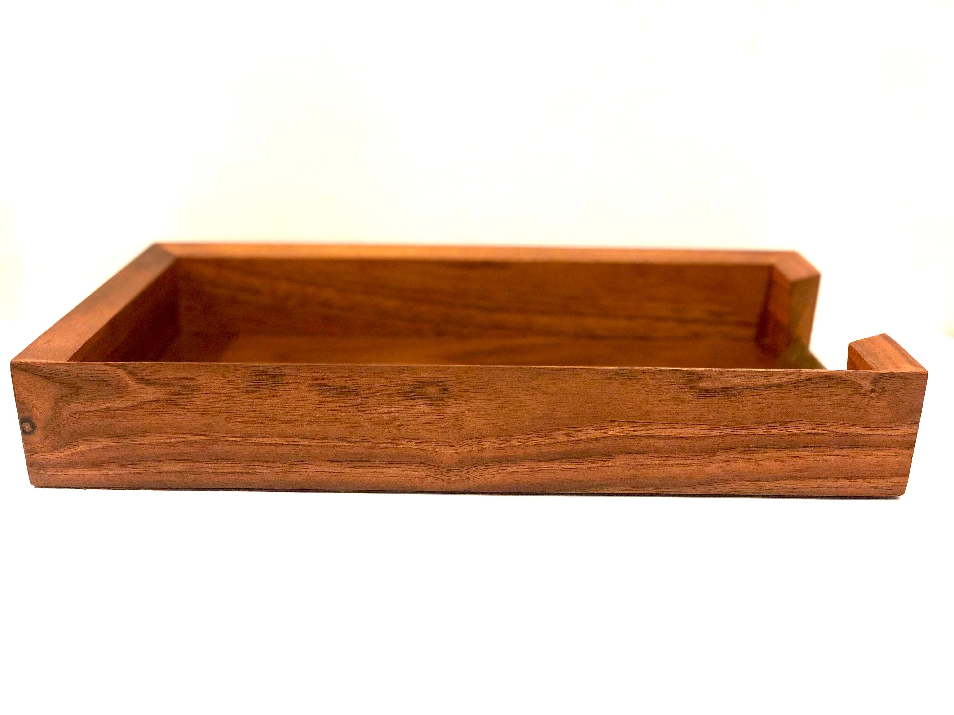 Mid-Century Modern American Walnut Modernist Paper Tray In Excellent Condition In San Diego, CA