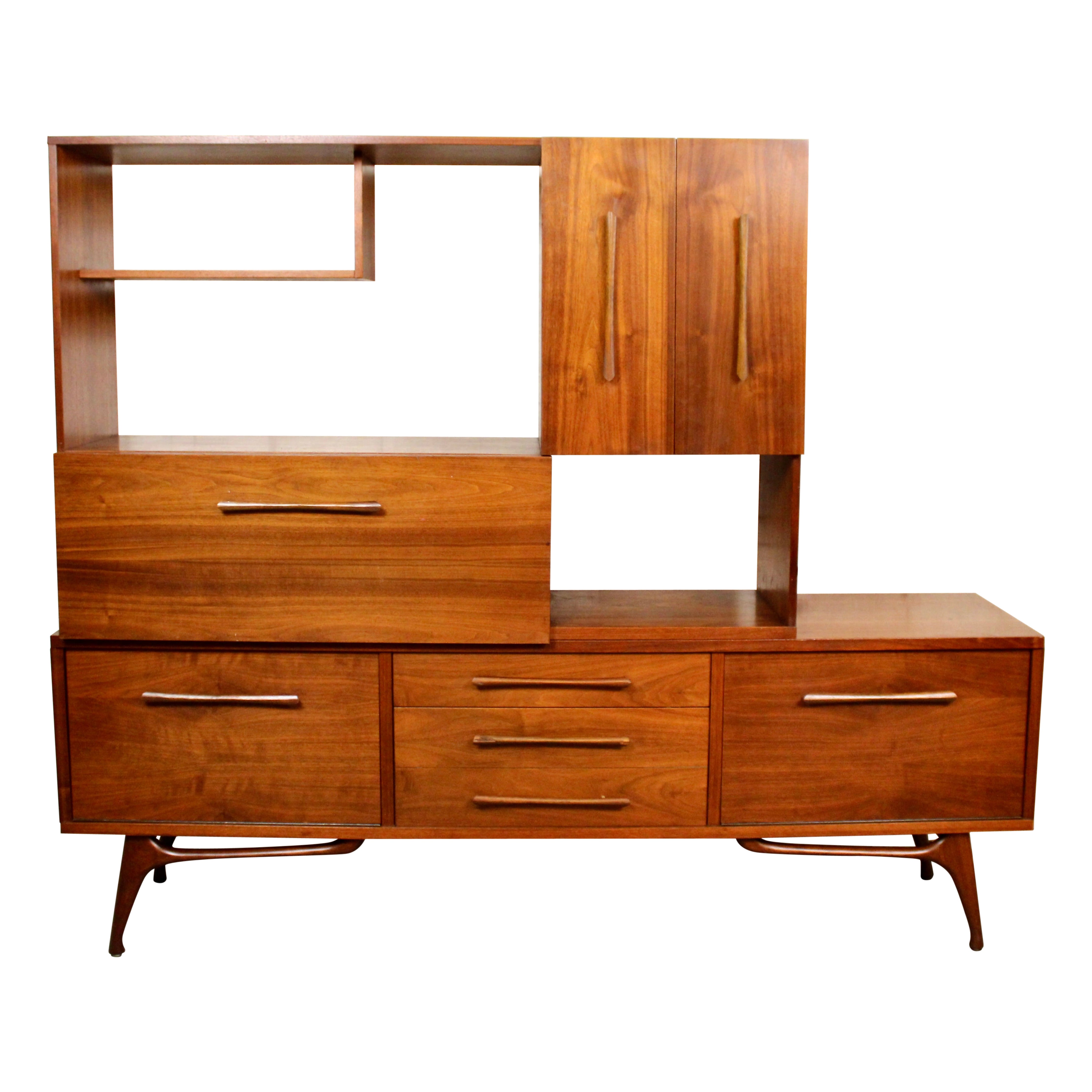 Mid-Century Modern American Walnut Modular Bar Unit