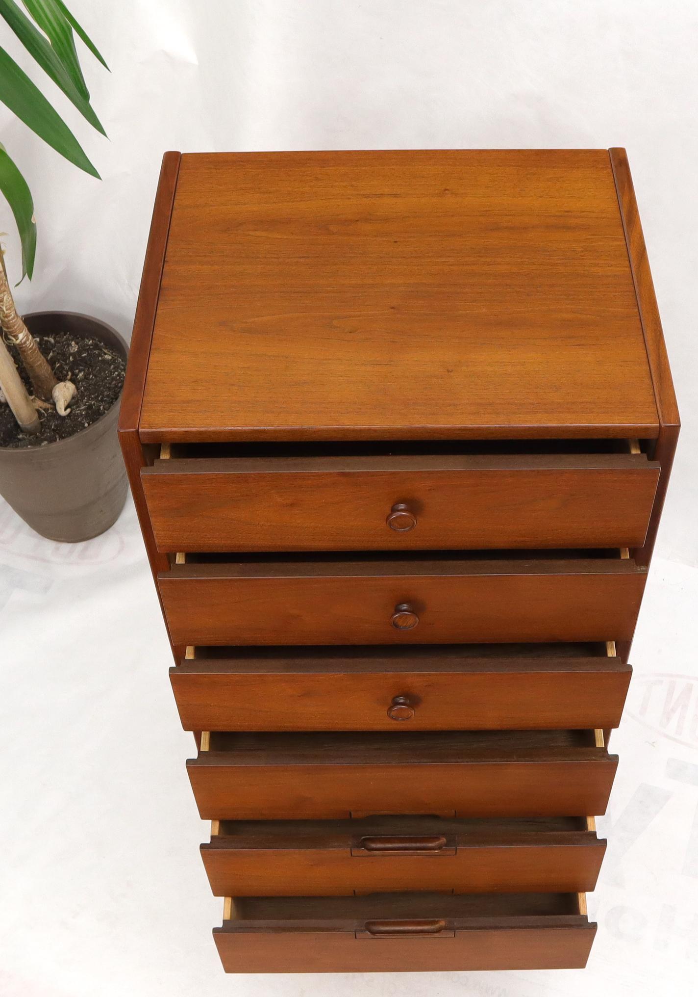 Mid-Century Modern American Walnut Tall Skinny Lingerie Chest Dresser For Sale 1