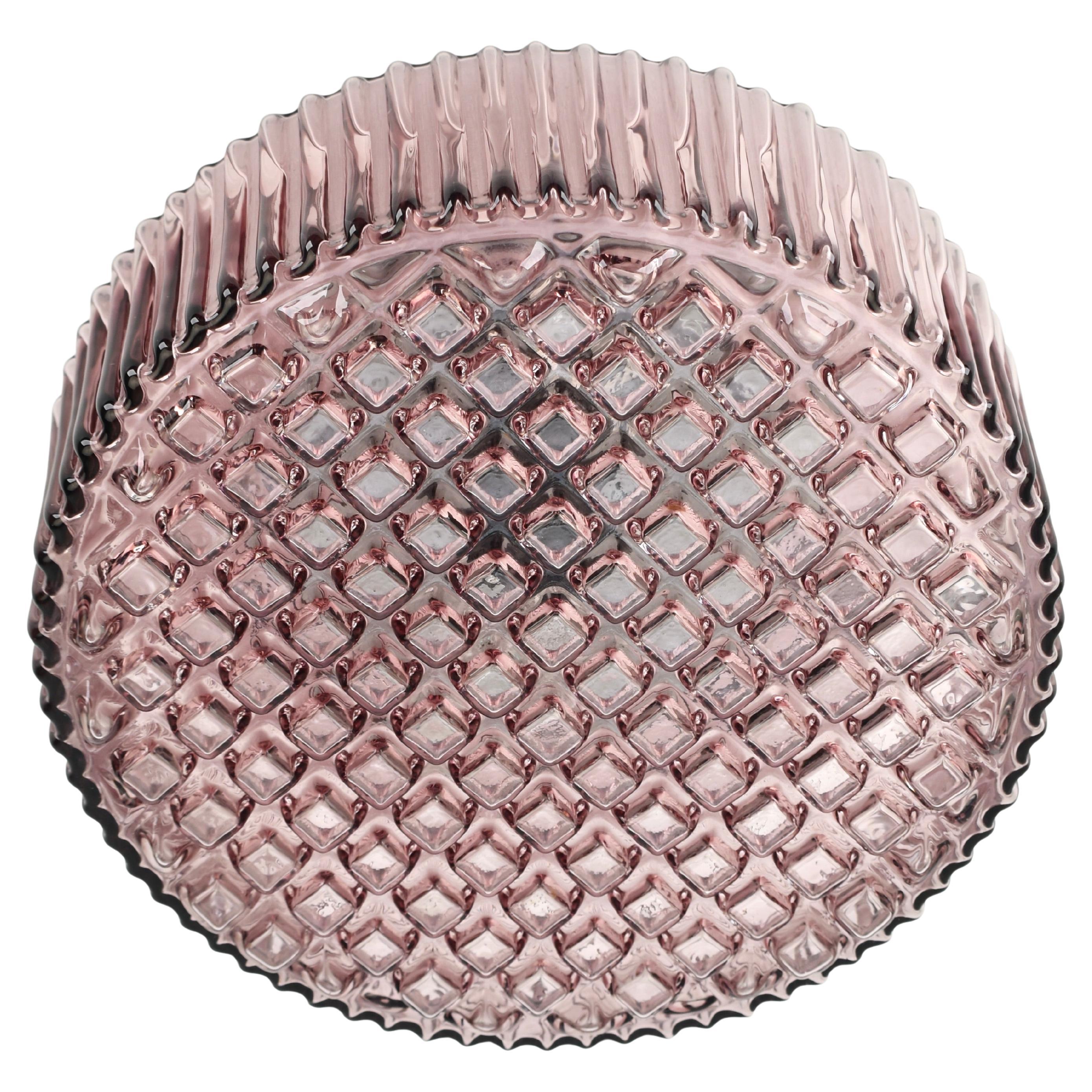 Empotrable de cristal violeta amatista Mid Century Modern, años 70