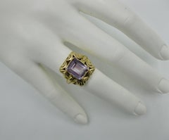 Mid-Century Modern Amethyst Ring Finland 14 Karat Gold 1957 Modernist Eames Era