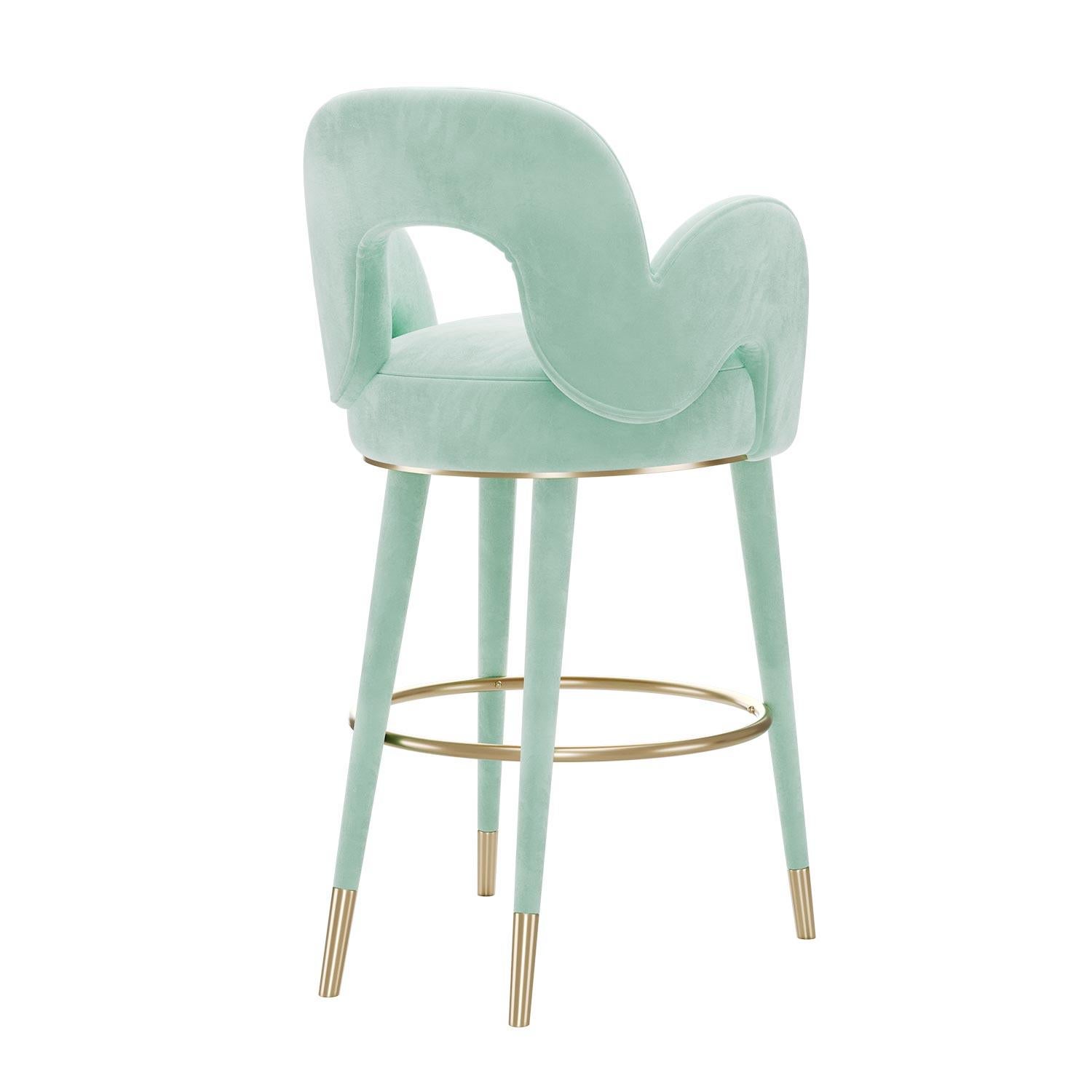 Portuguese Mid-Century Modern Amuse Bar Stool by Mavo Atelier, Handmade in Portugal For Sale