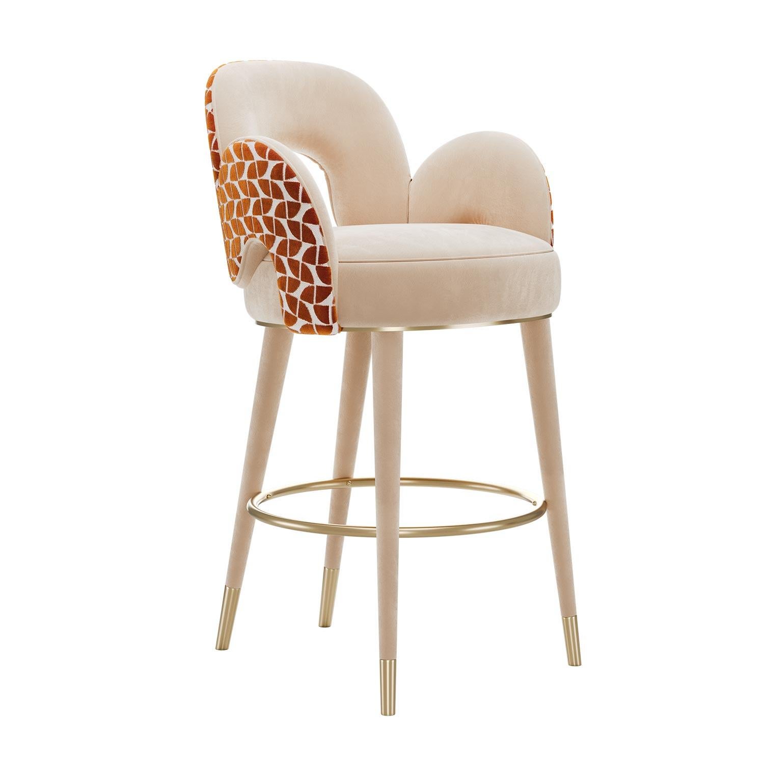 Portuguese Mid-Century Modern Amuse Bar Stool by Mavo Atelier, Handmade in Portugal For Sale