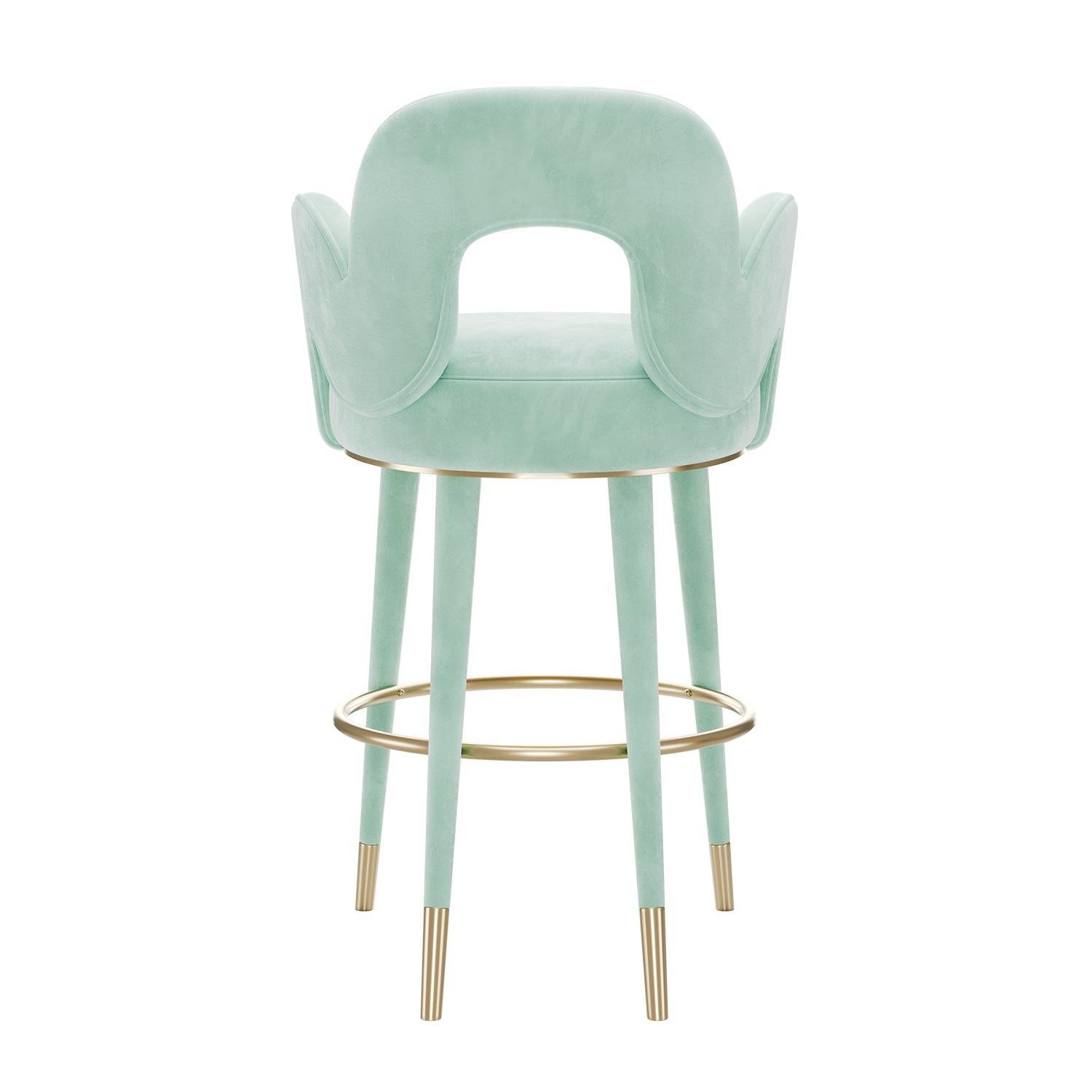 Hand-Crafted Mid-Century Modern Amuse Bar Stool by Mavo Atelier, Handmade in Portugal For Sale