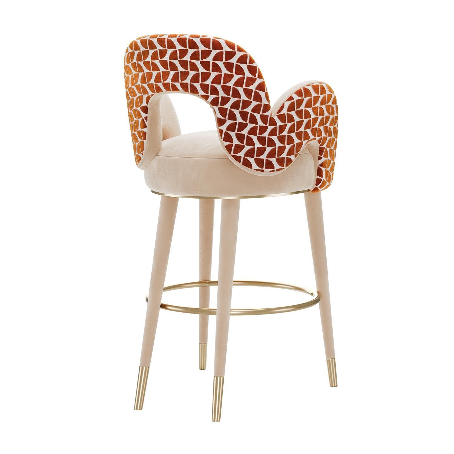 Hand-Crafted Mid-Century Modern Amuse Bar Stool by Mavo Atelier, Handmade in Portugal For Sale