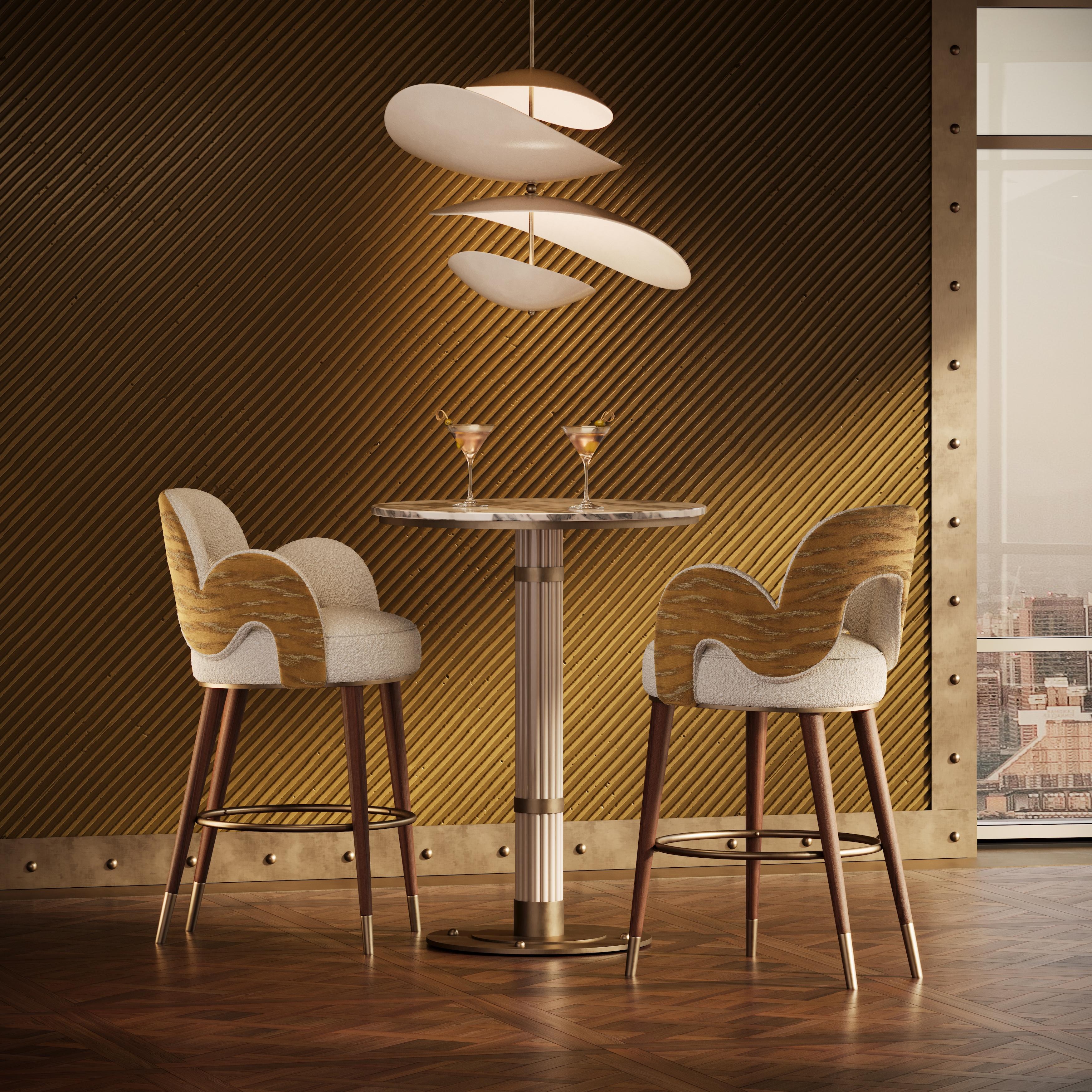 Mid-Century Modern Amuse Bar Stool by Mavo Atelier, Handmade in Portugal In New Condition For Sale In Trofa, PT