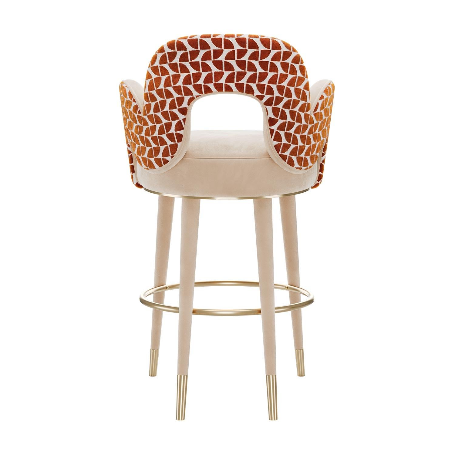 Mid-Century Modern Amuse Bar Stool by Mavo Atelier, Handmade in Portugal In New Condition For Sale In Trofa, PT