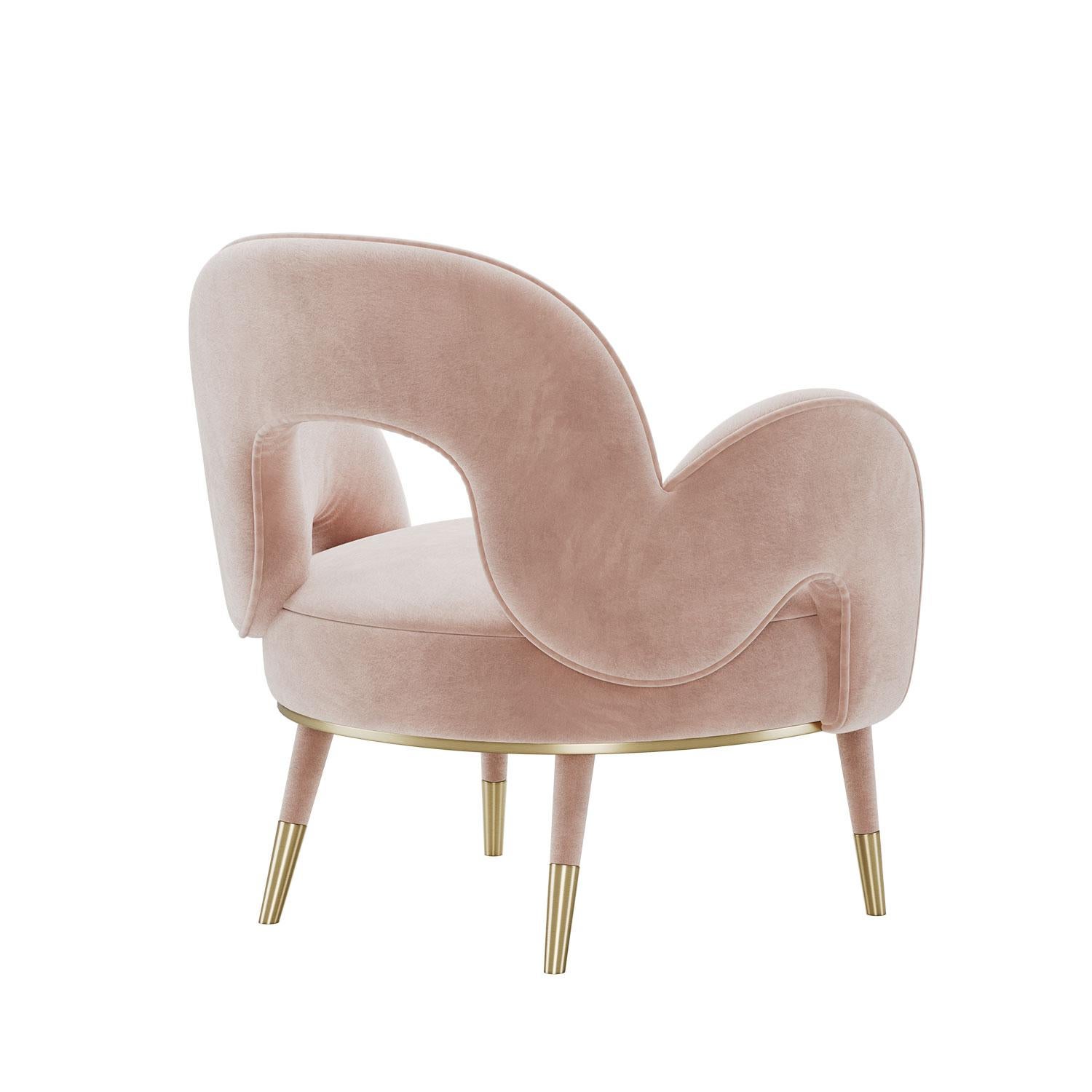 Mid-Century Modern Amuse Pink Armchair by Mavo Atelier Handmade in Portugal Moderno de mediados de siglo en venta