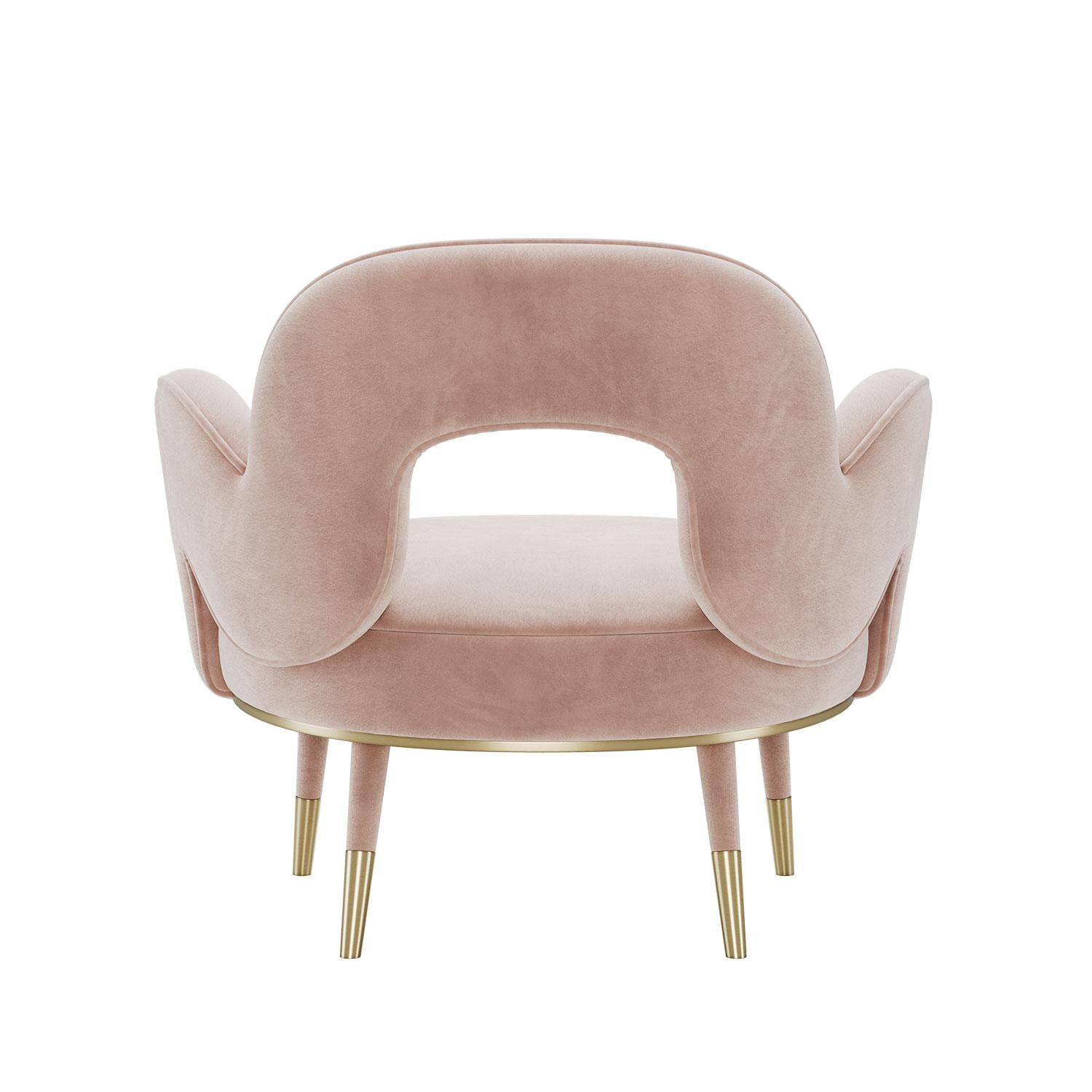 Mid-Century Modern Amuse Pink Armchair by Mavo Atelier Handmade in Portugal Portugués en venta