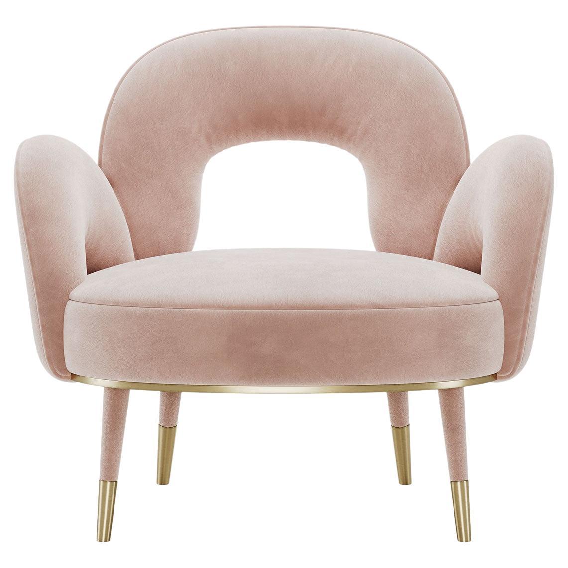 Mid-Century Modern Amuse Pink Armchair by Mavo Atelier Handmade in Portugal
