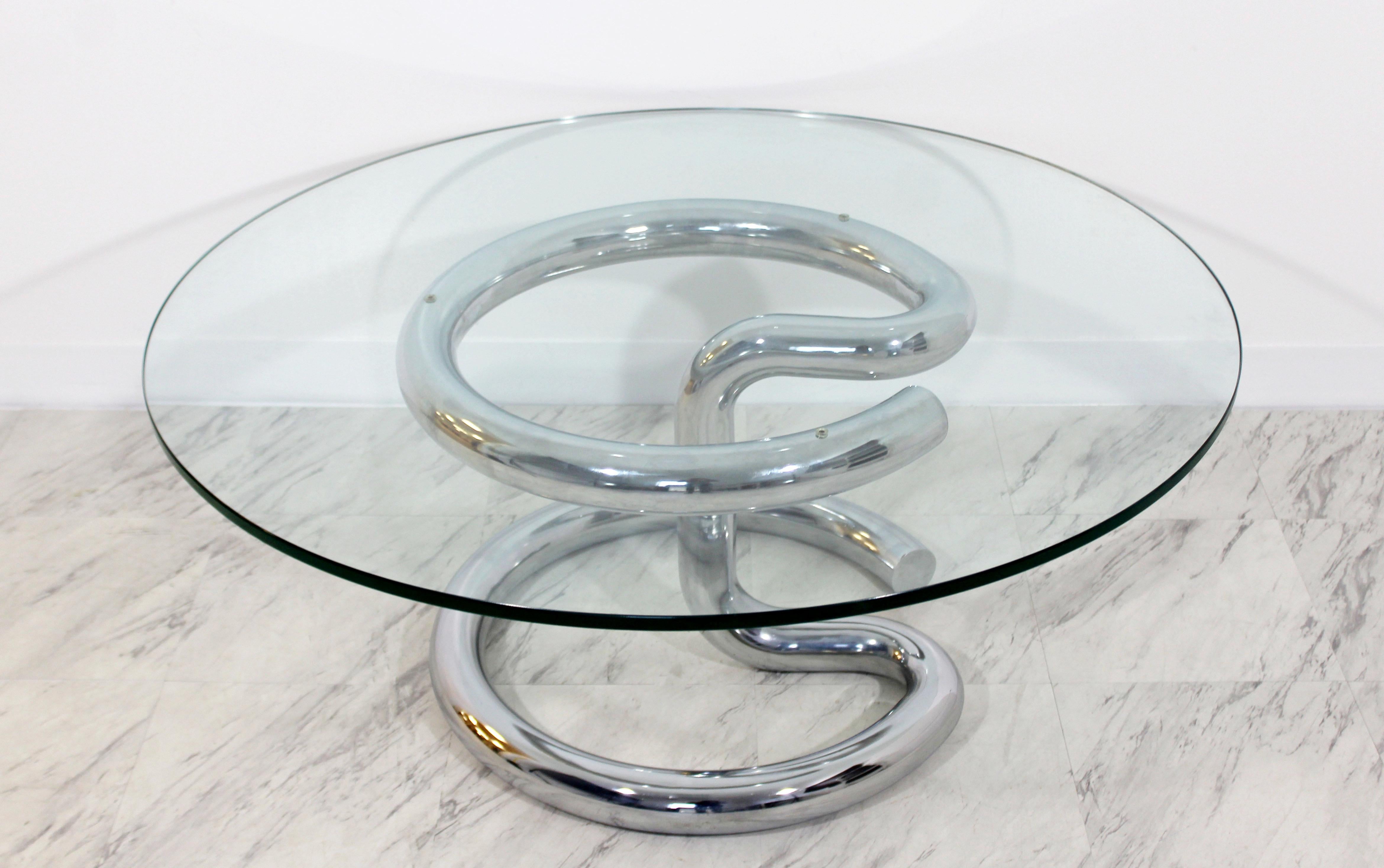 Mid-Century Modern Anaconda Chrome and Glass Coffee Table by Paul Tuttle, 1970s 1