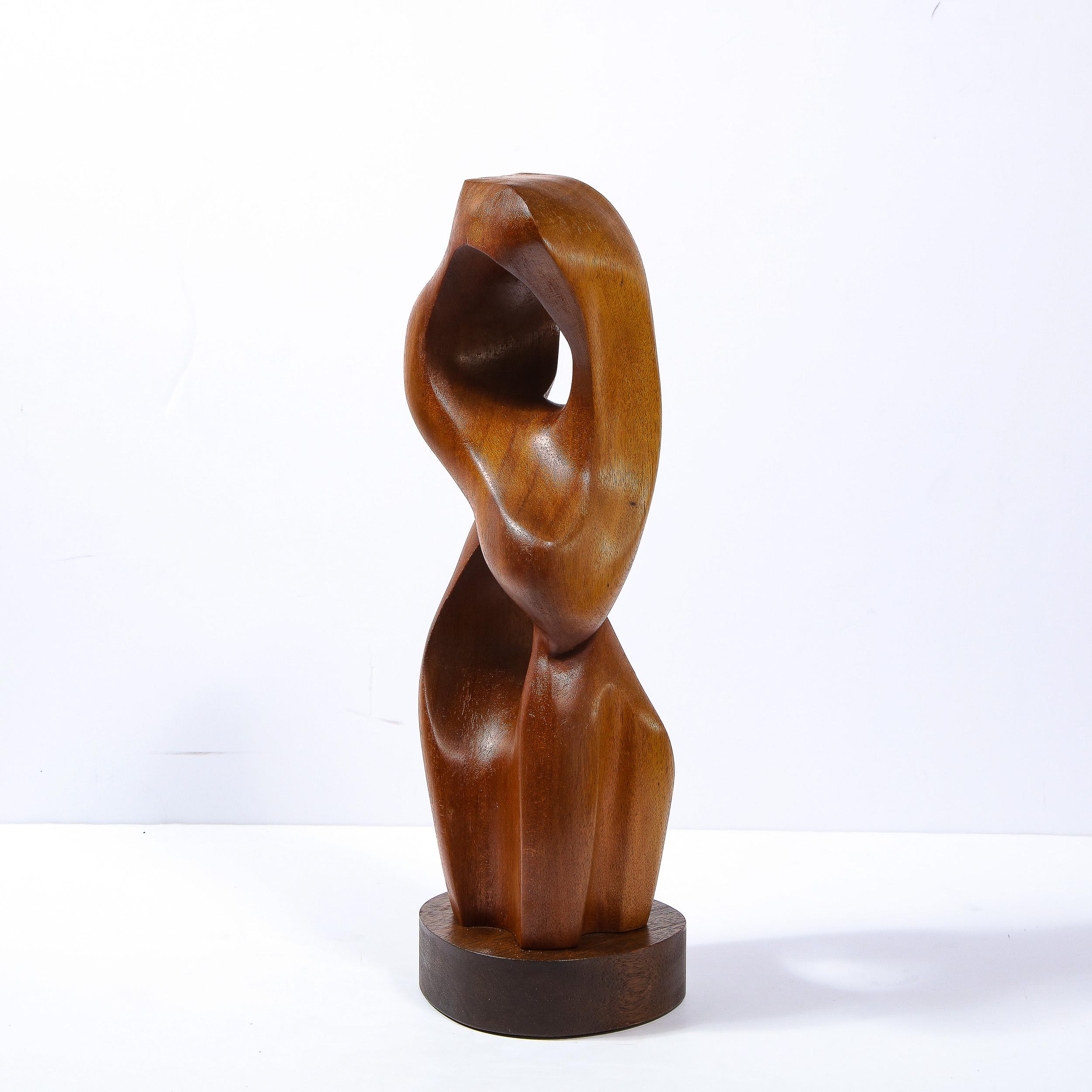 Mid-Century Modern Anamorphic Abstract Open Form Walnut Sculpture 5