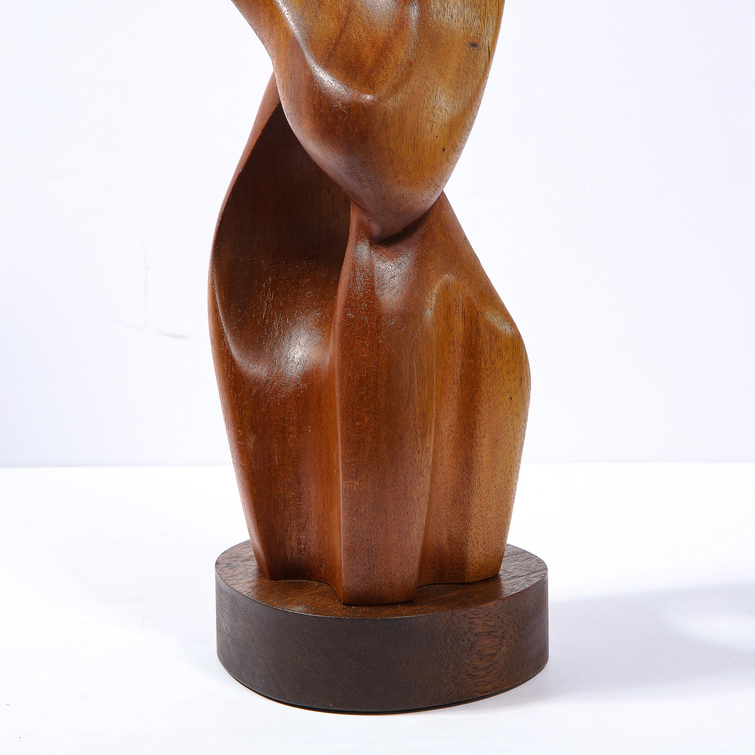 Mid-Century Modern Anamorphic Abstract Open Form Walnut Sculpture 6