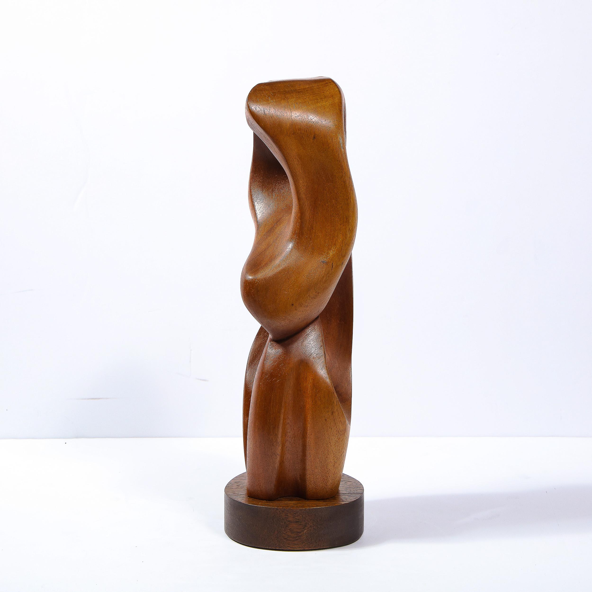 Mid-Century Modern Anamorphic Abstract Open Form Walnut Sculpture 7