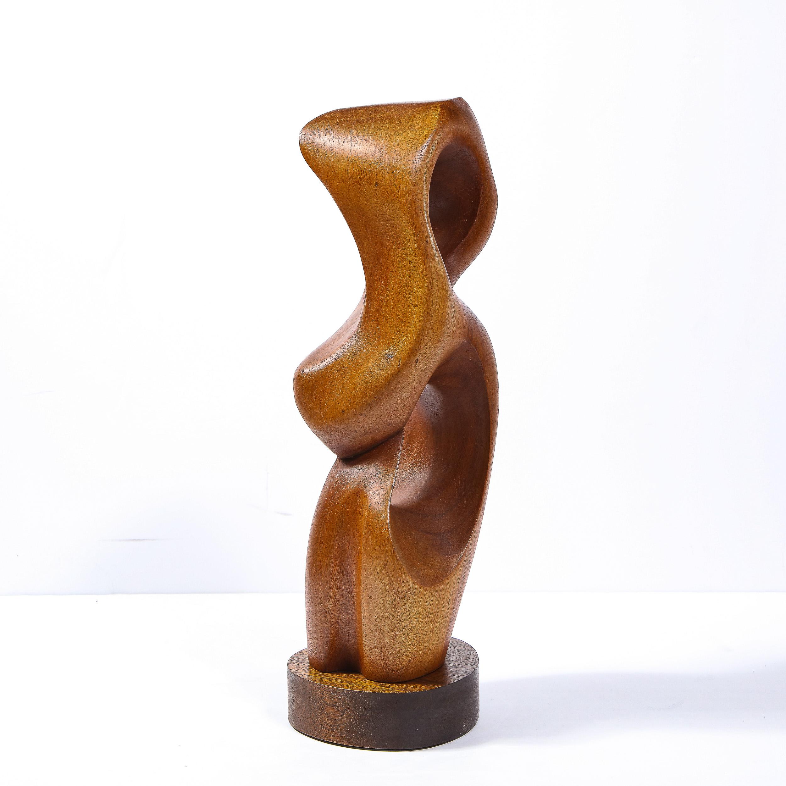 Mid-Century Modern Anamorphic Abstract Open Form Walnut Sculpture 8