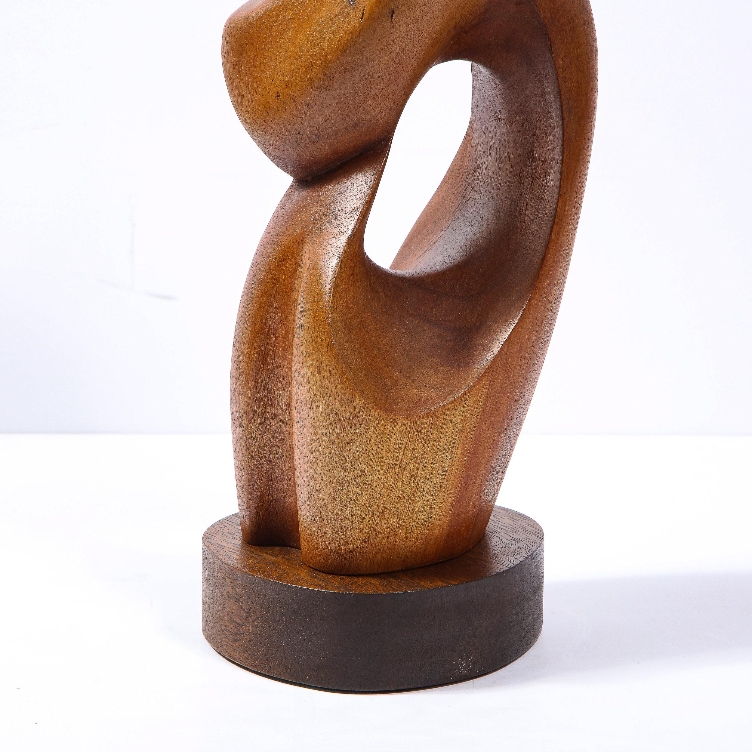 Mid-Century Modern Anamorphic Abstract Open Form Walnut Sculpture 10